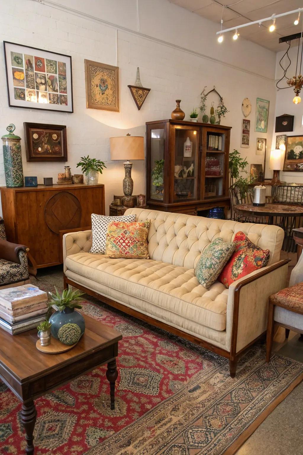 Second-hand couches offer unique style and history.