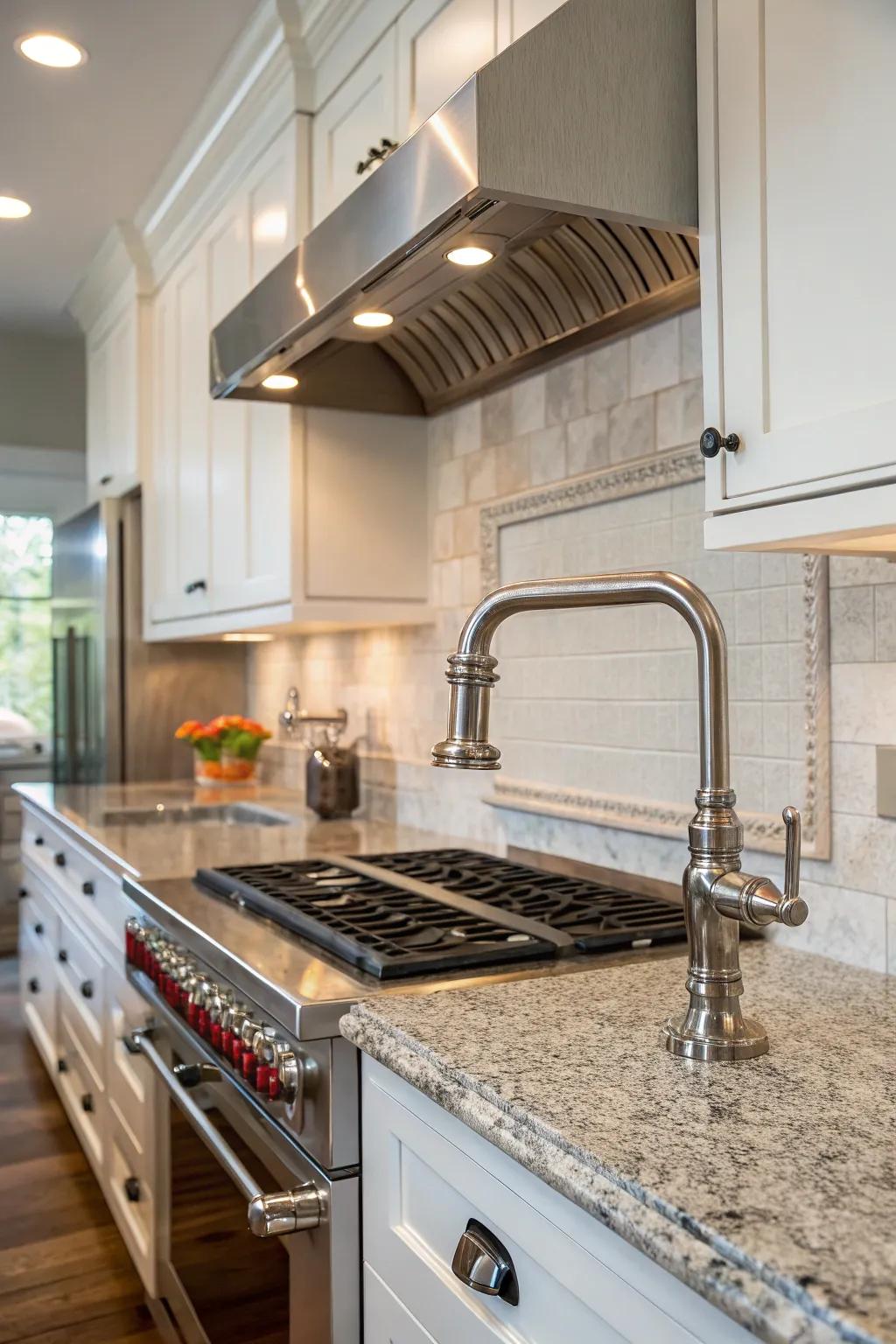 A practical pot filler simplifies your cooking tasks.