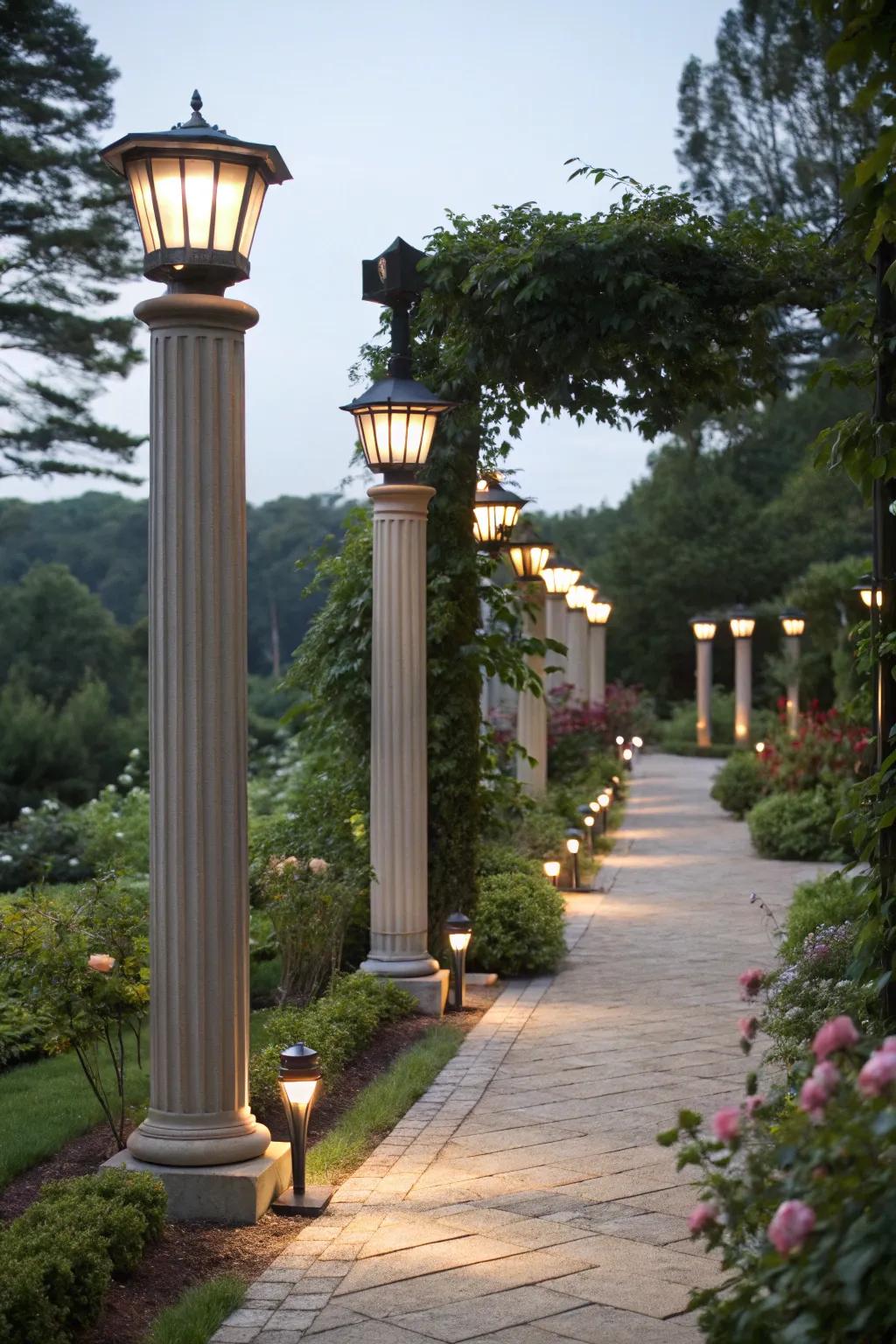 Create balance with symmetrical lighting designs.