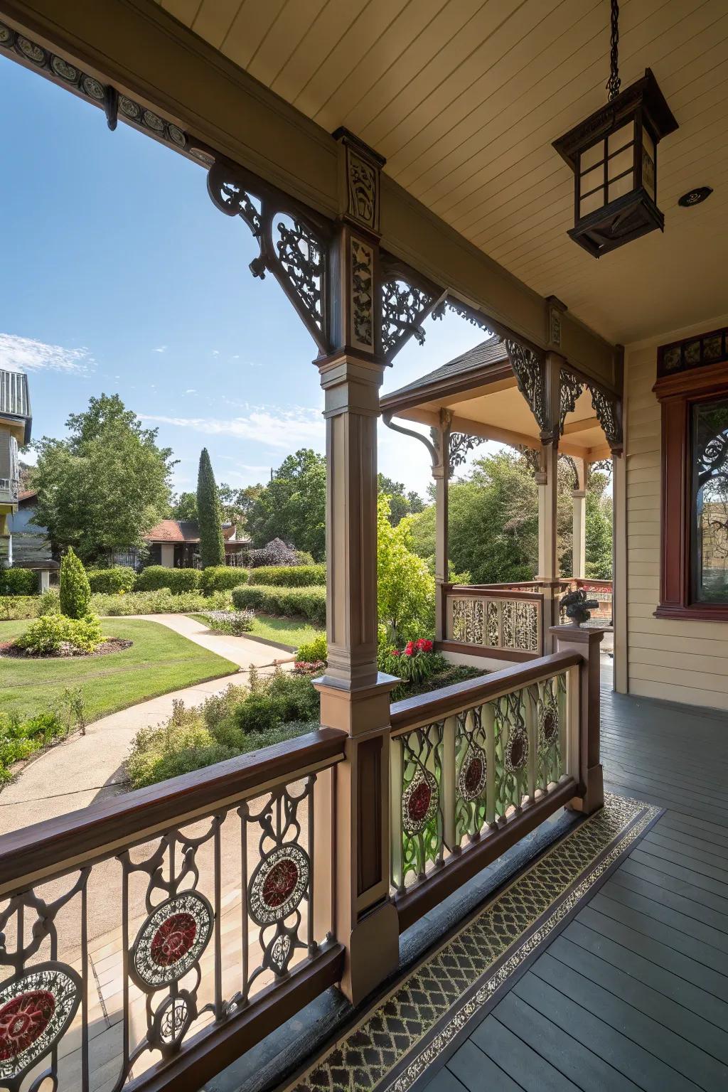 Artistic railings give a touch of creativity.