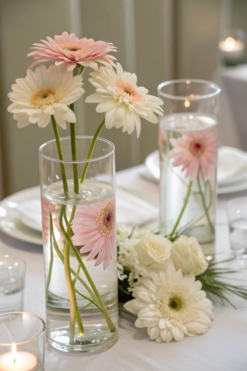 Floating flower heads offer a minimalistic touch.