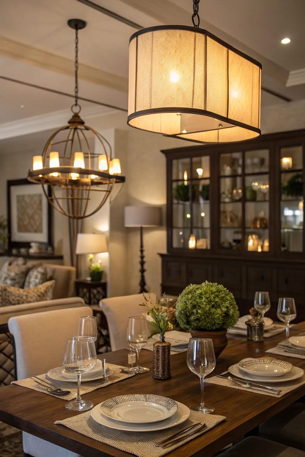 Layered lighting that offers flexibility and mood-setting options.