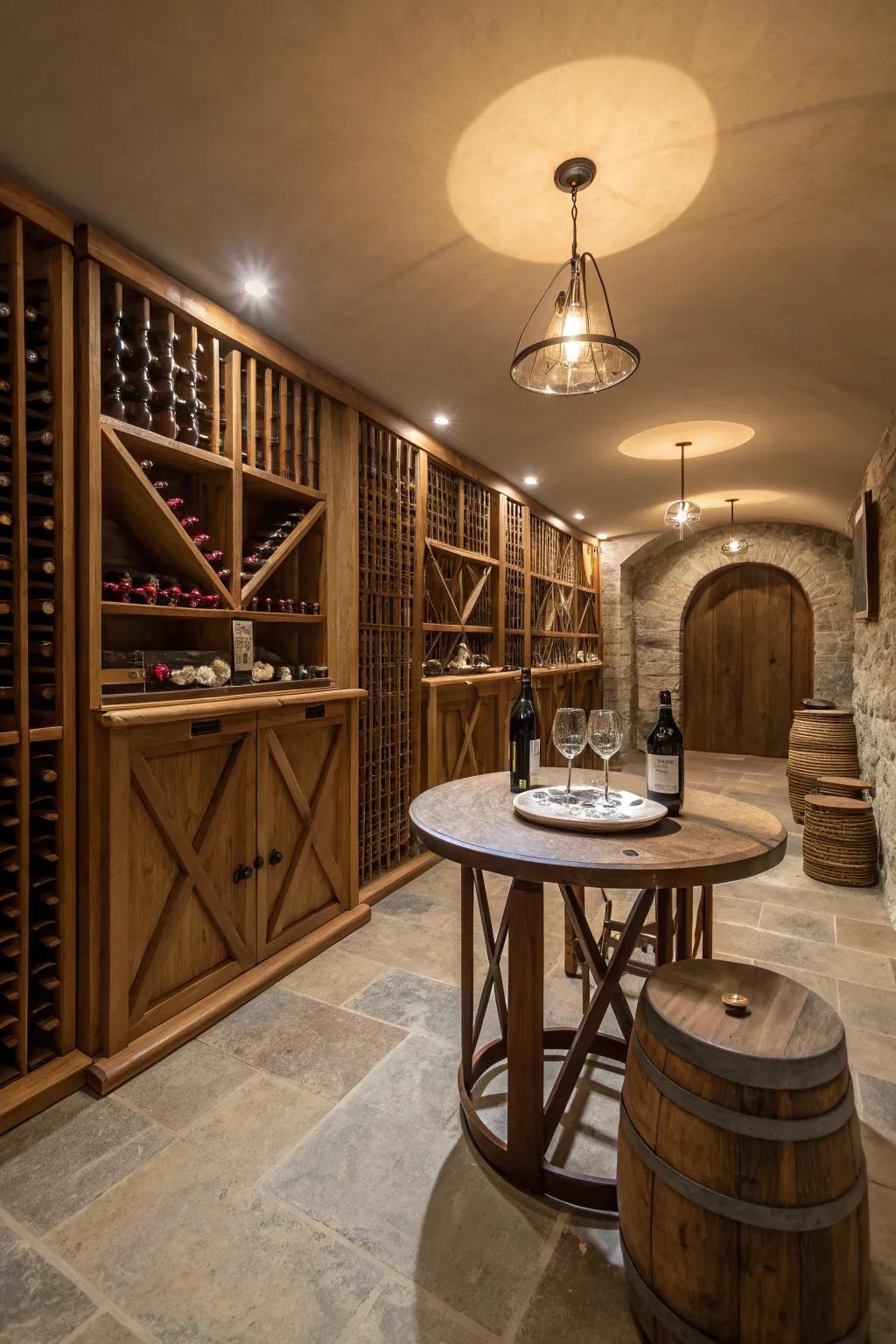Enjoy elegance with a wine cellar.