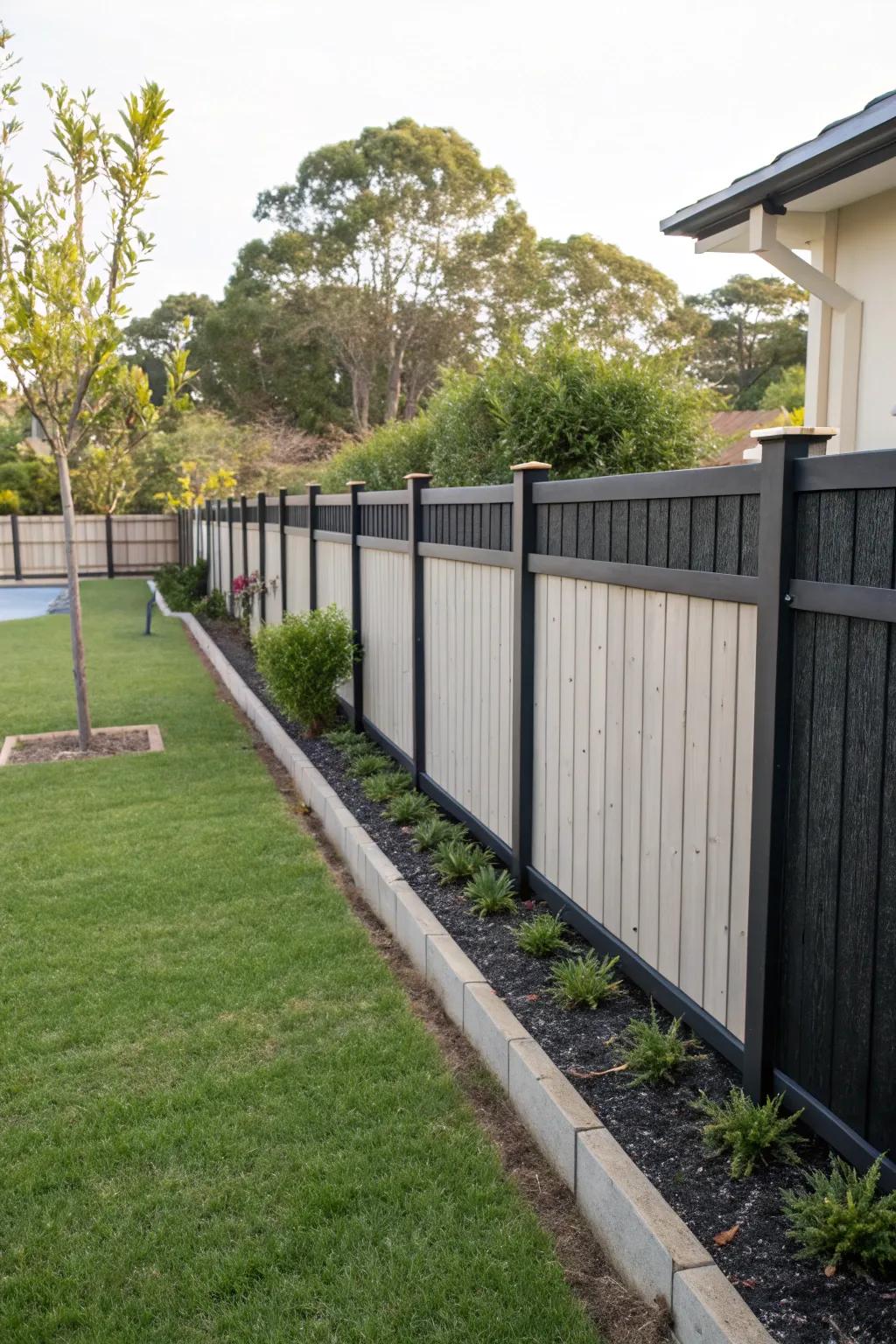 Recycled rubber edging is a modern and eco-friendly choice.