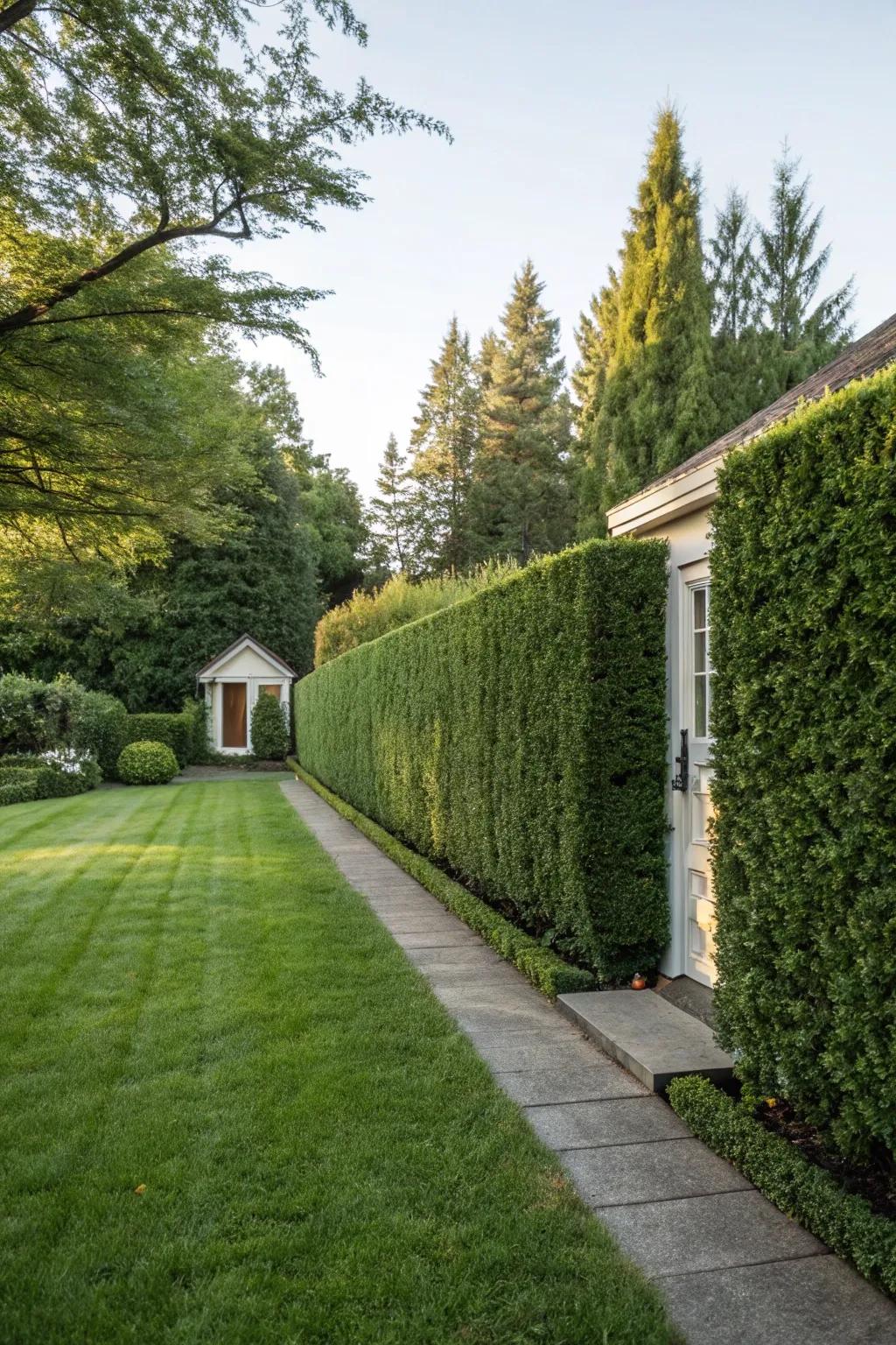 Hedges offer a natural and living fence alternative.