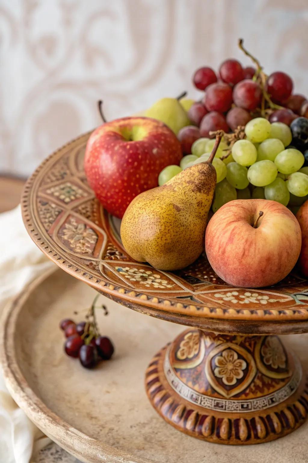 A vintage fruit tray that brings back nostalgic flavors.