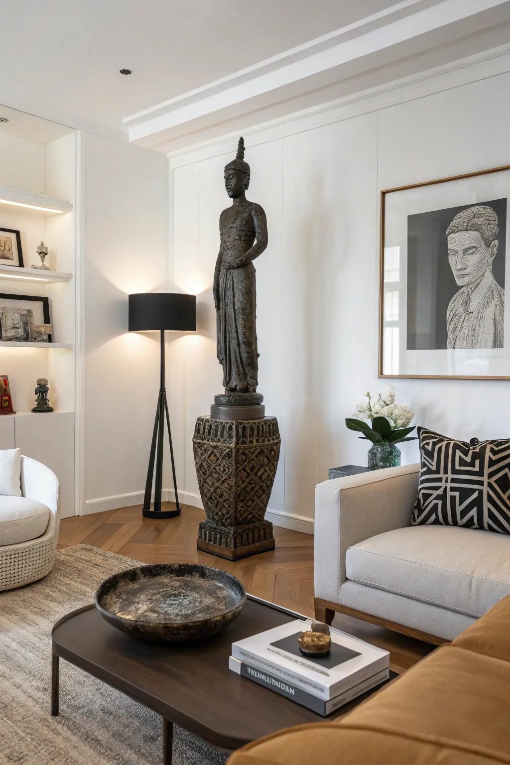 Elevate your space with a statement sculpture.