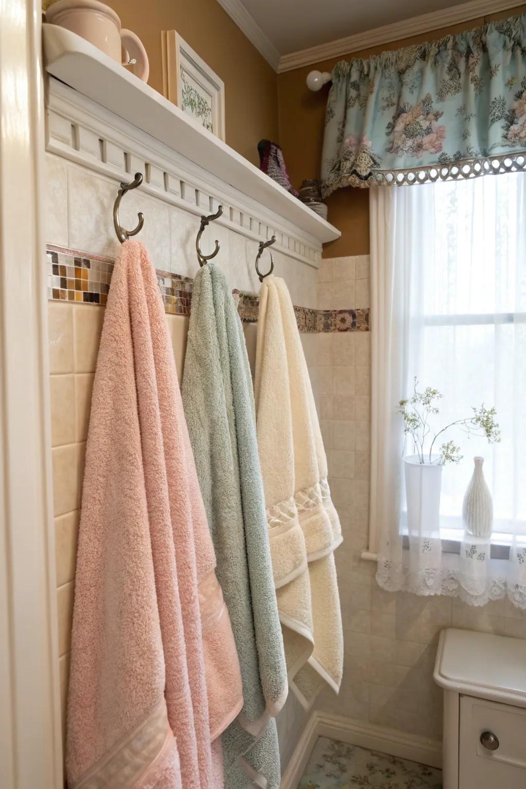 A towel nook adds character and functionality to unused spaces.