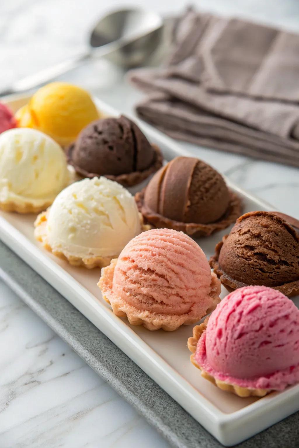 Mini scoops offer variety without excess.