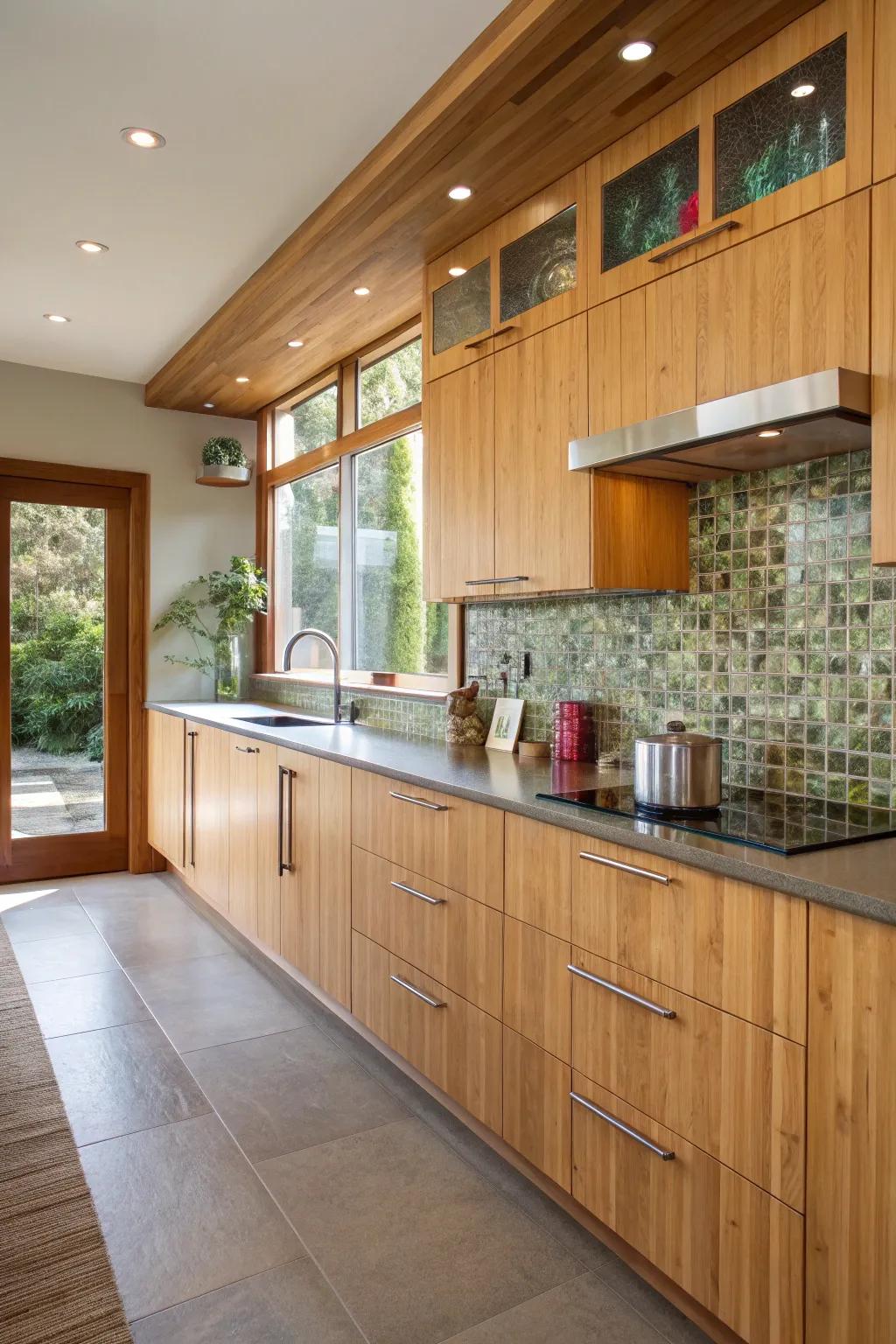 Eco-friendly materials create a sustainable and stylish kitchen.