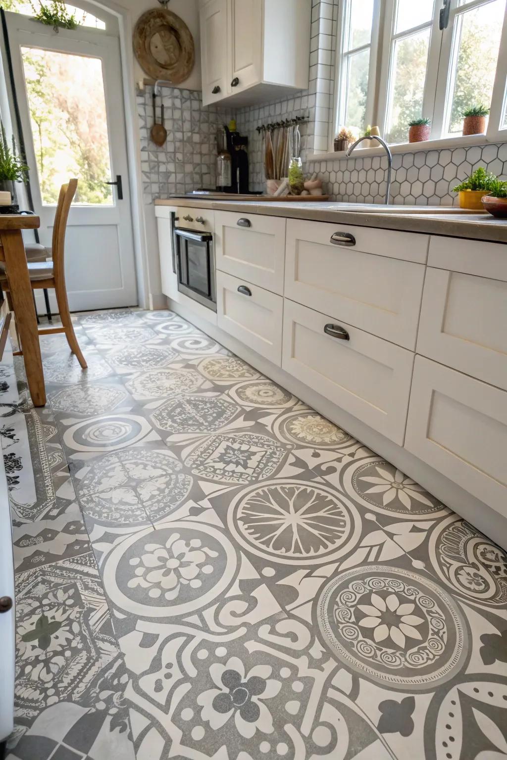 Unique flooring can add character and style to your kitchen.