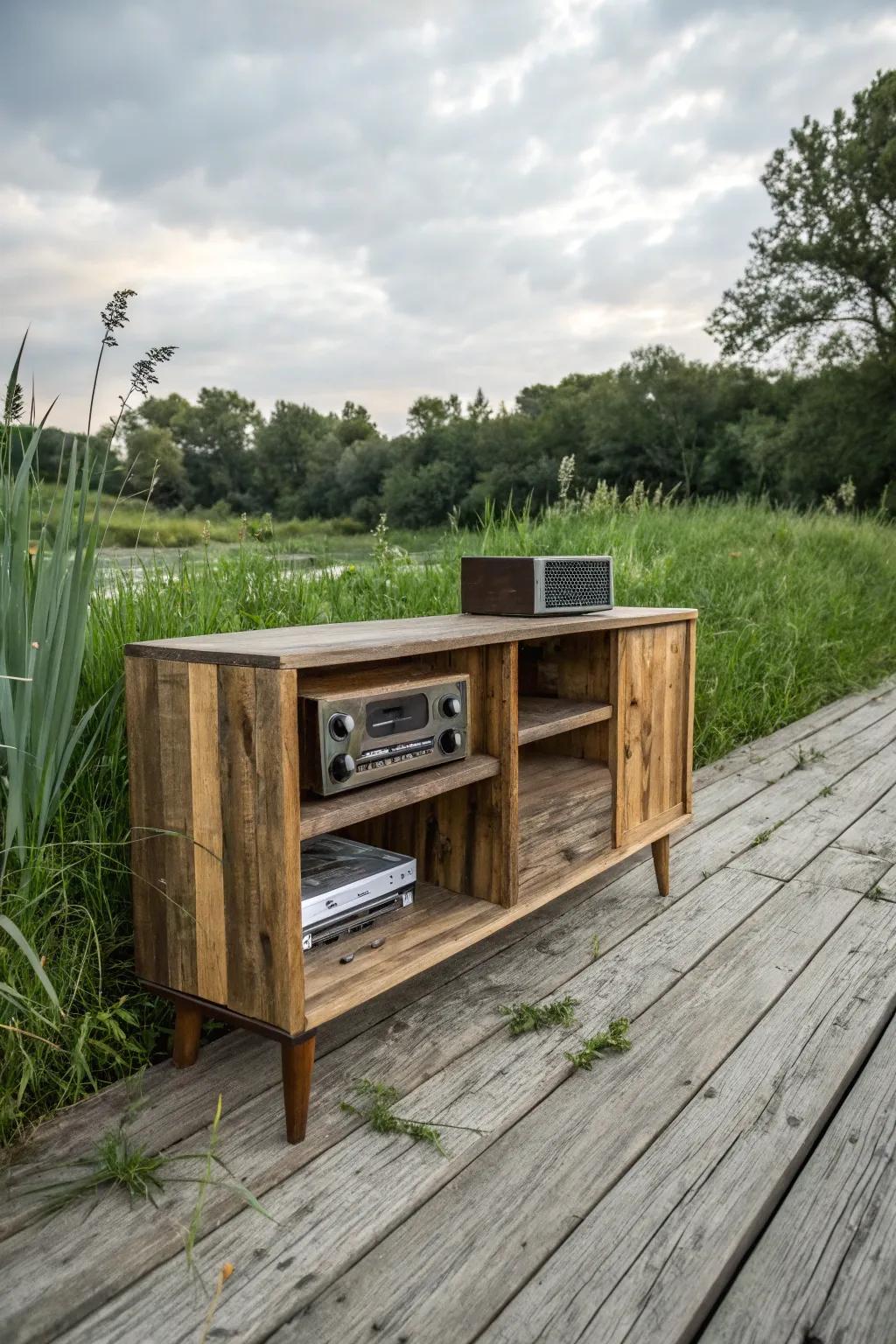 Reclaimed wood cabinets offer eco-friendly charm with a story to tell.