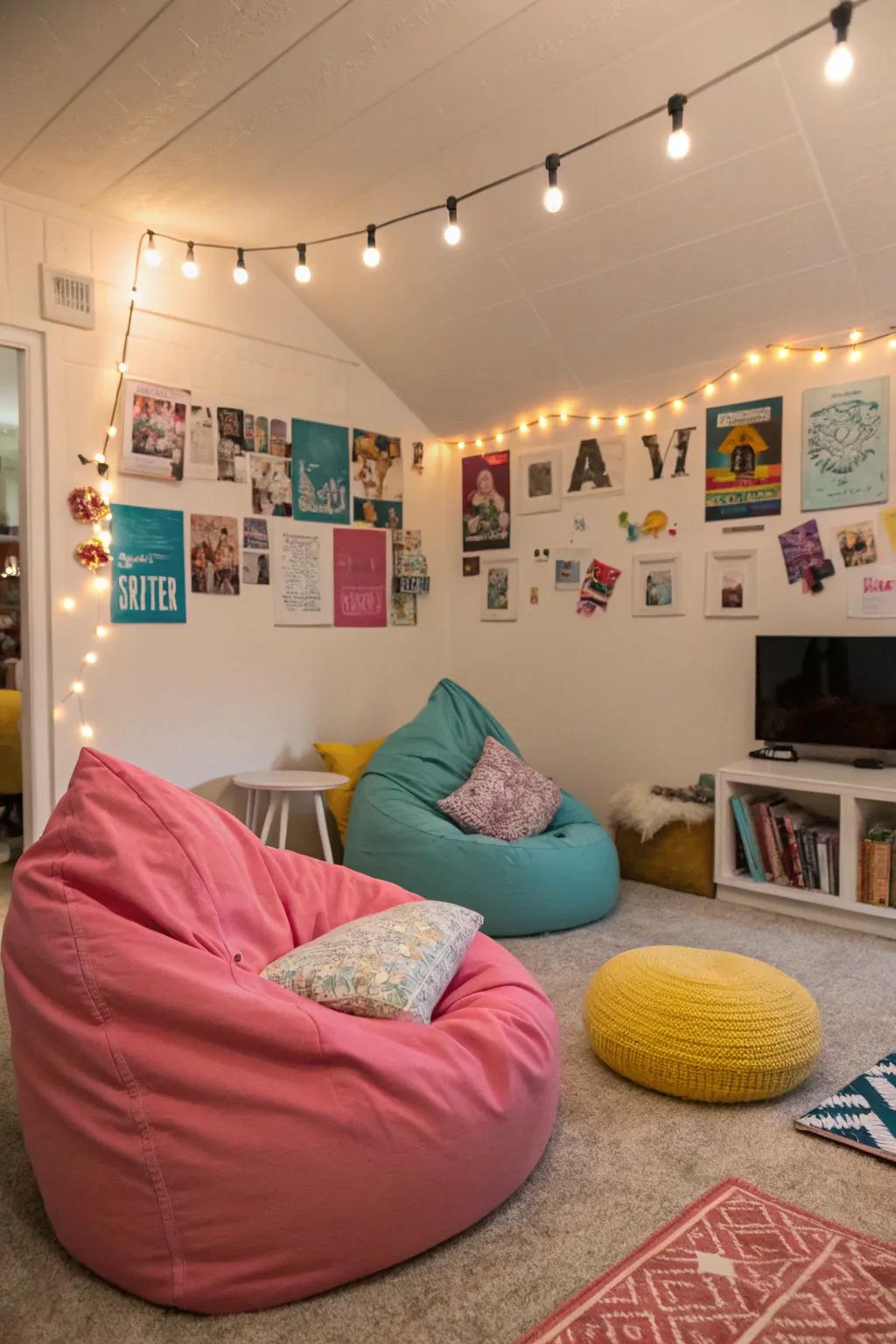 A lounge space offers a cozy location for unwinding or socializing.