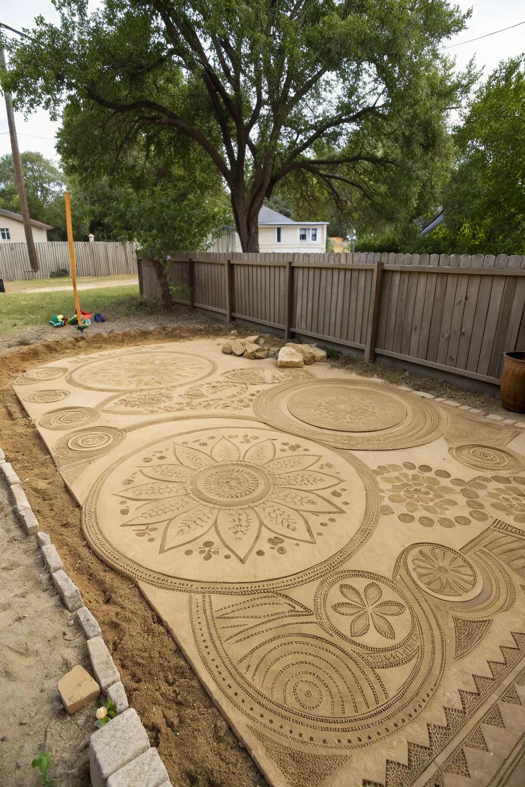 Add a creative twist with a sand art installation.