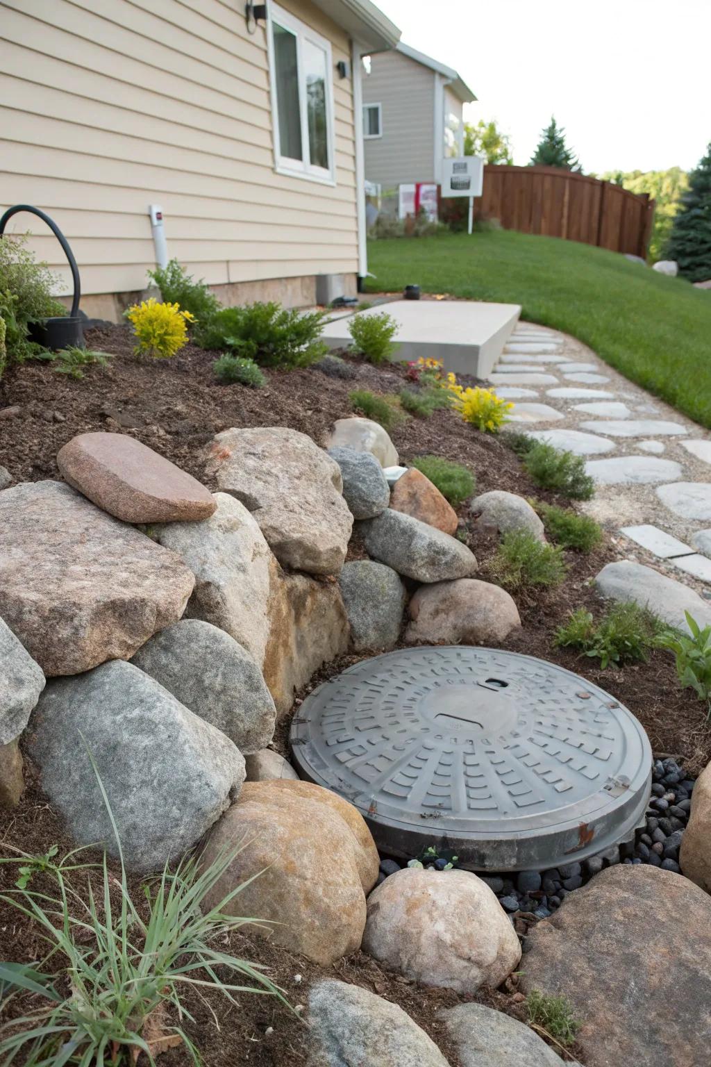 Artificial boulders furnish a straightforward, effective disguise.
