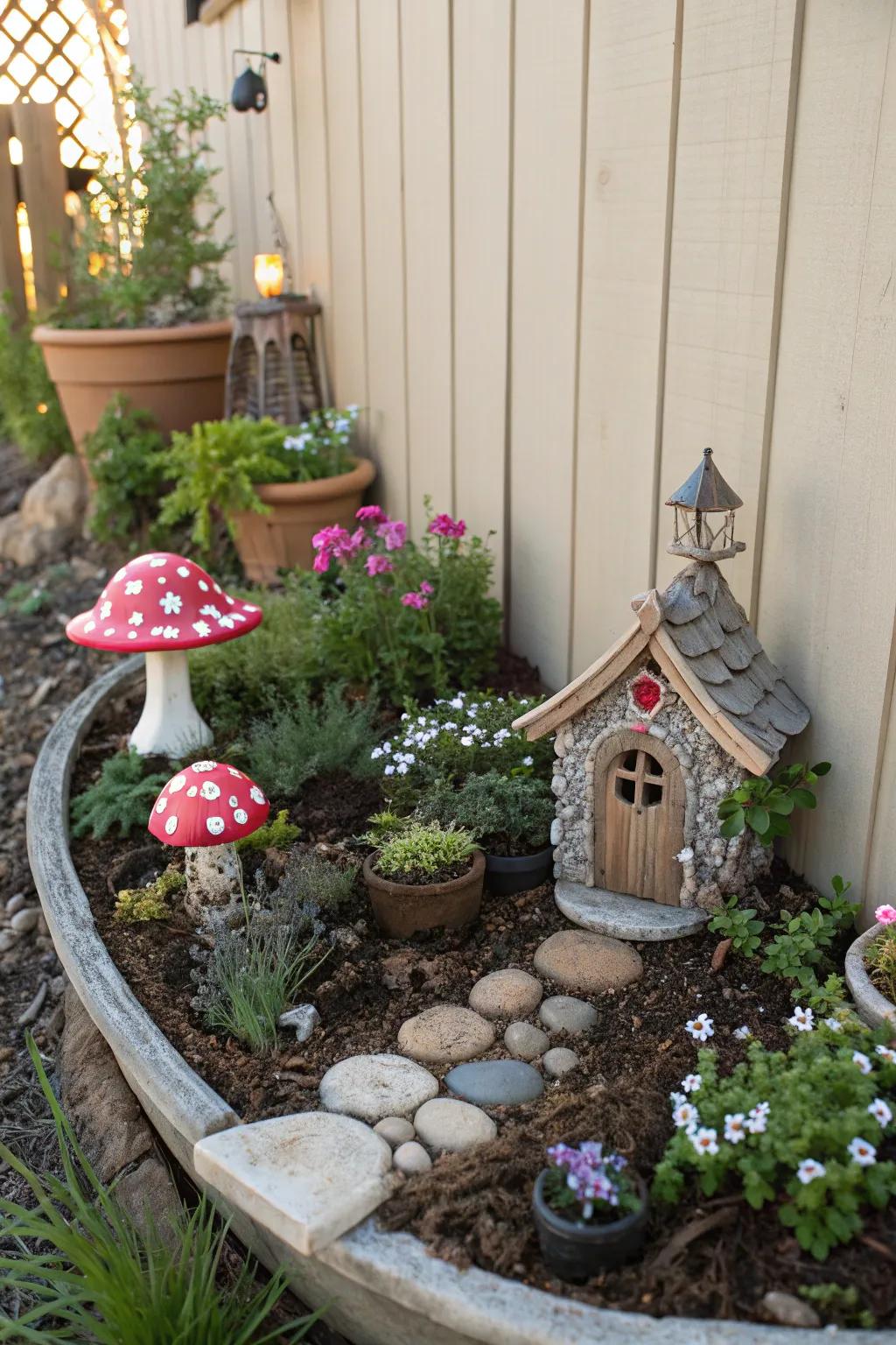 Fairy gardens add a whimsical touch to your backyard.