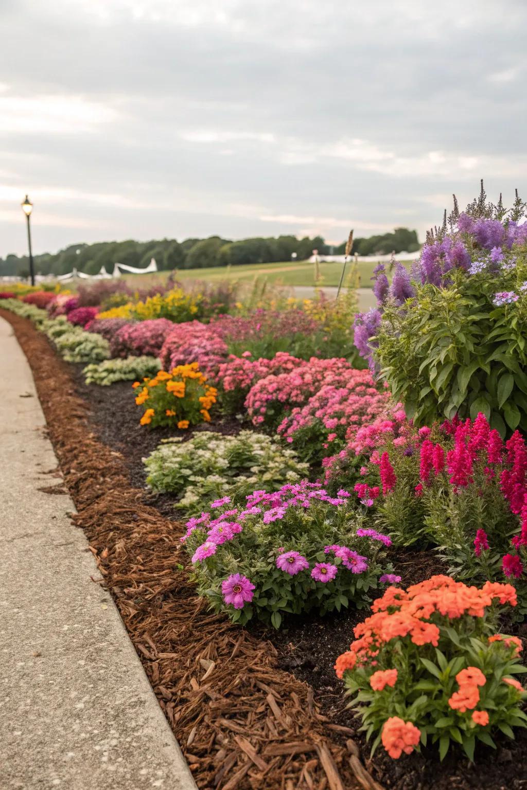 Highlight your plants with contrasting mulch borders.