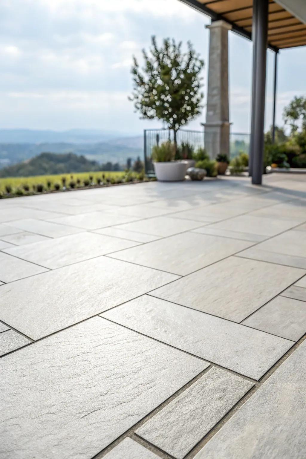 Porcelain stoneware offers elegance and durability for terrace floors.