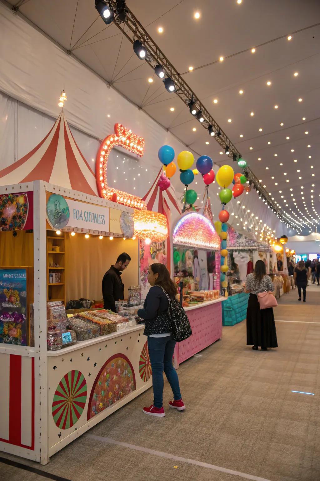 Themed decor crafting a captivating and immersive booth.
