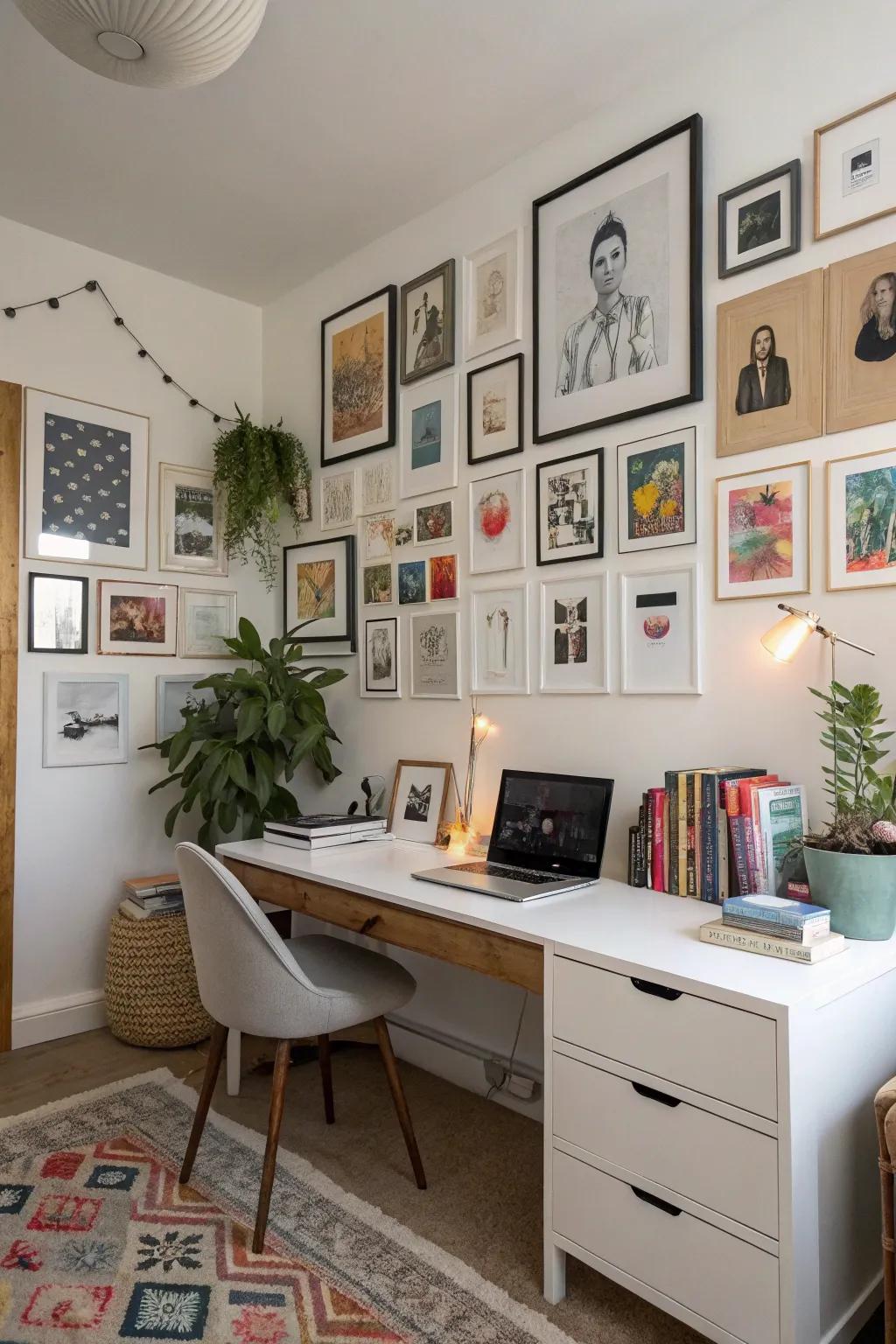 A gallery wall reflects your personality and sparks creativity.