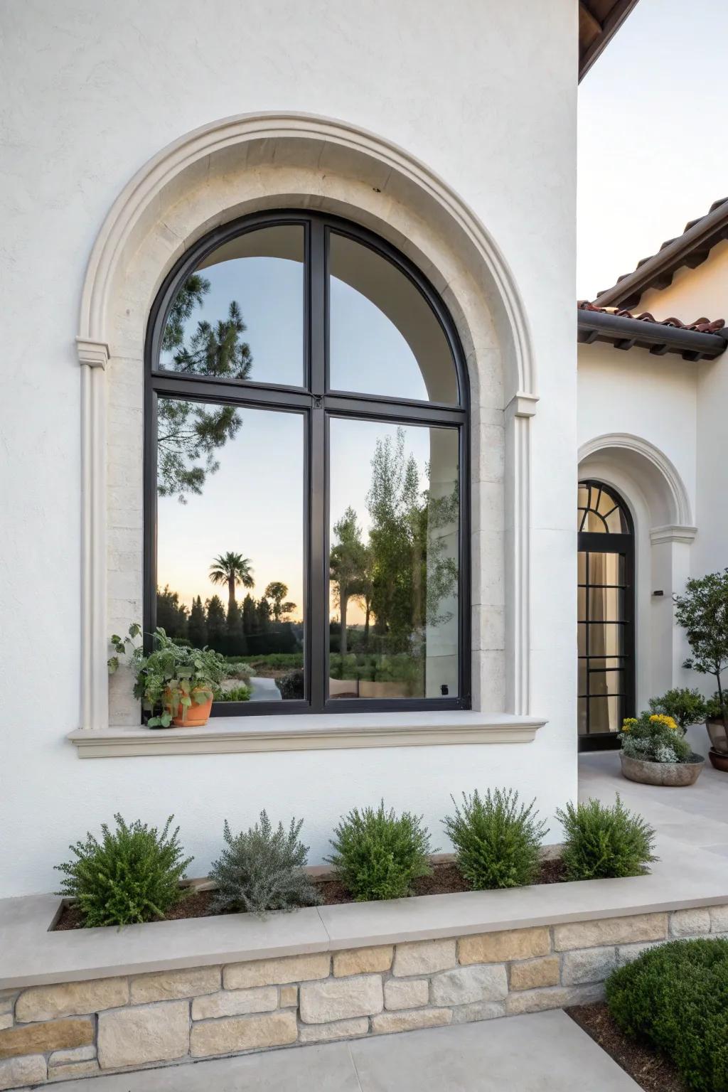 Minimalist designs highlight the natural beauty of arch windows.