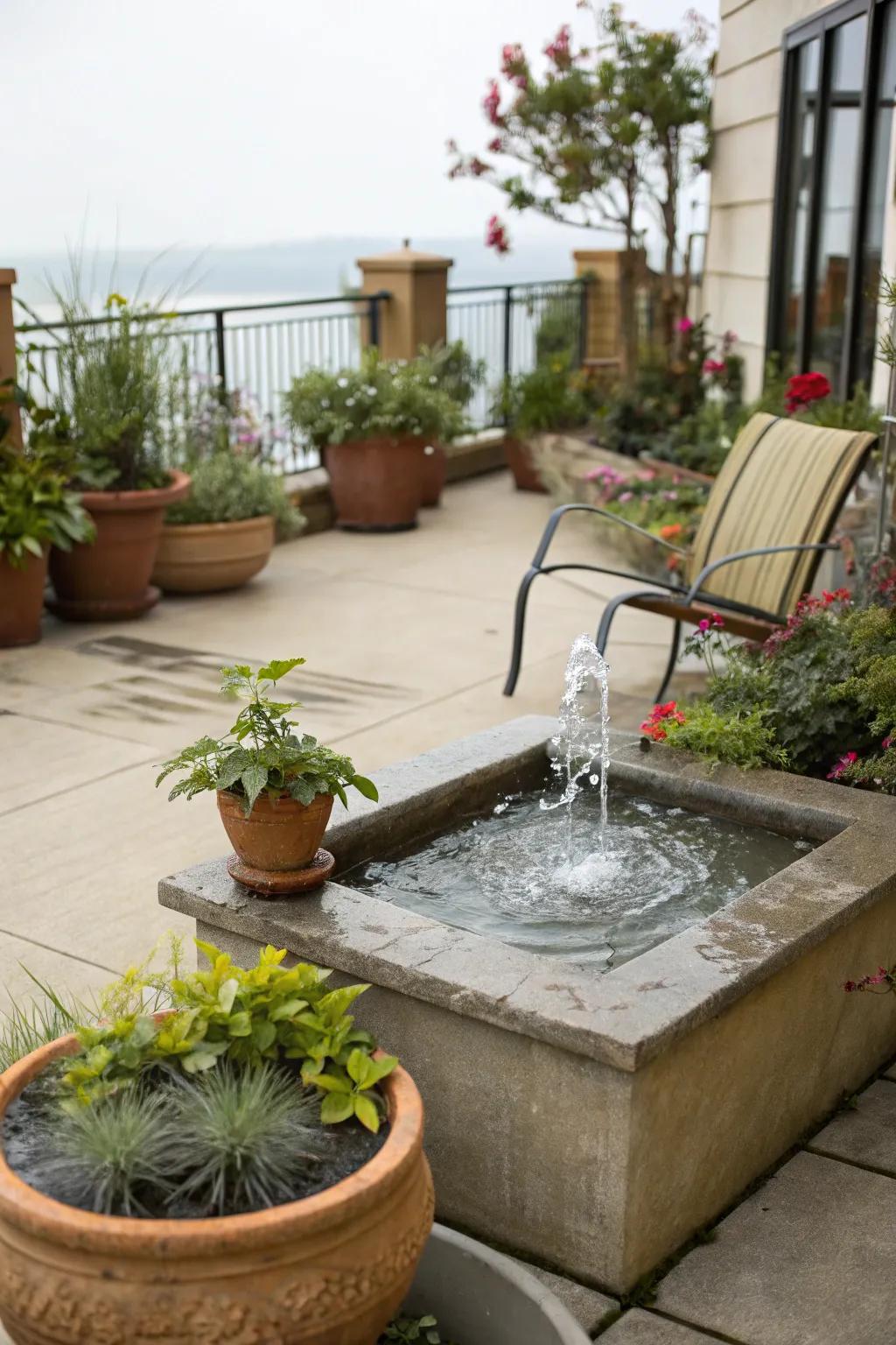 Water features heighten the calm of your patio.