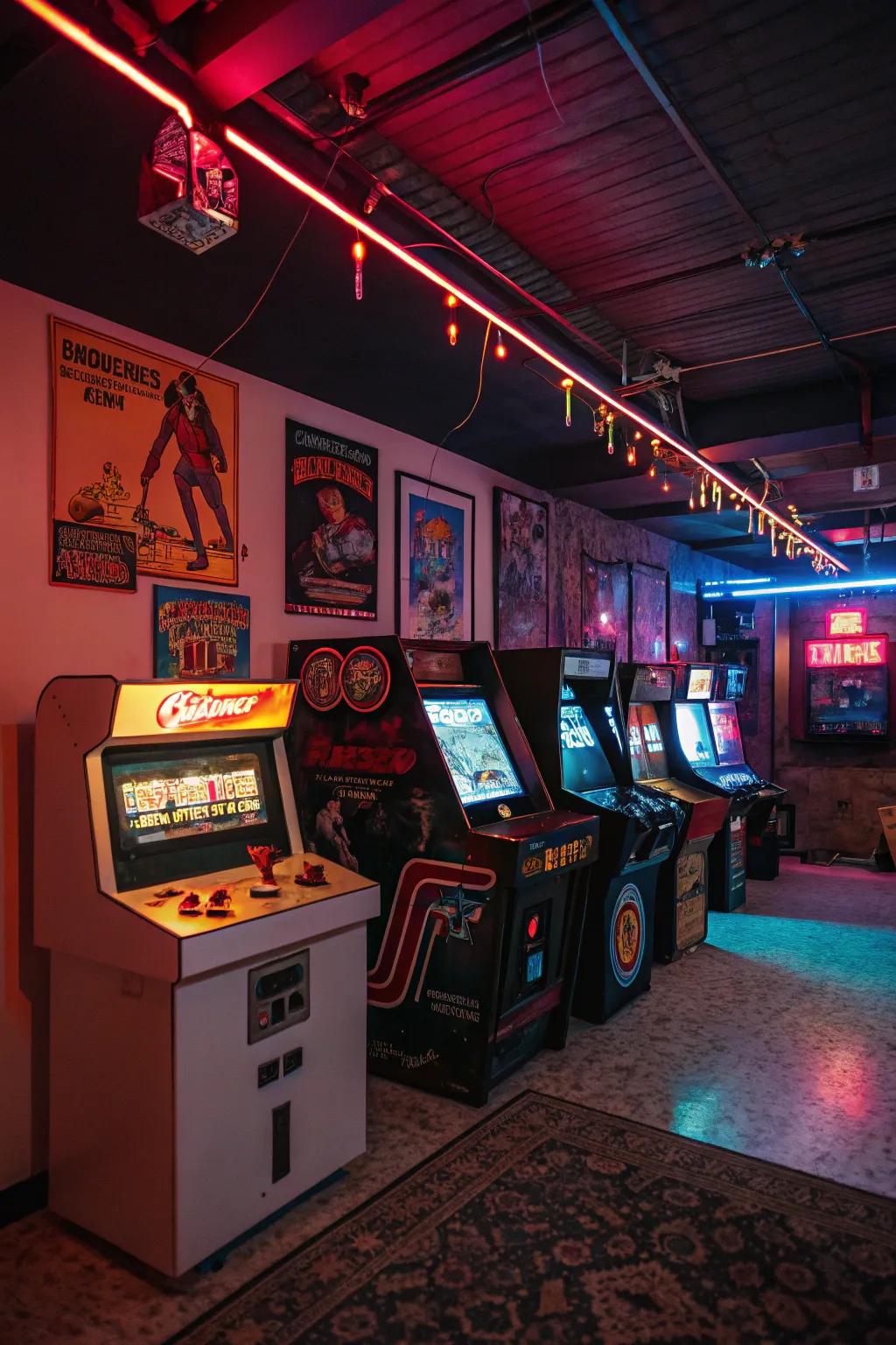 Relive the glory days with a retro arcade zone.