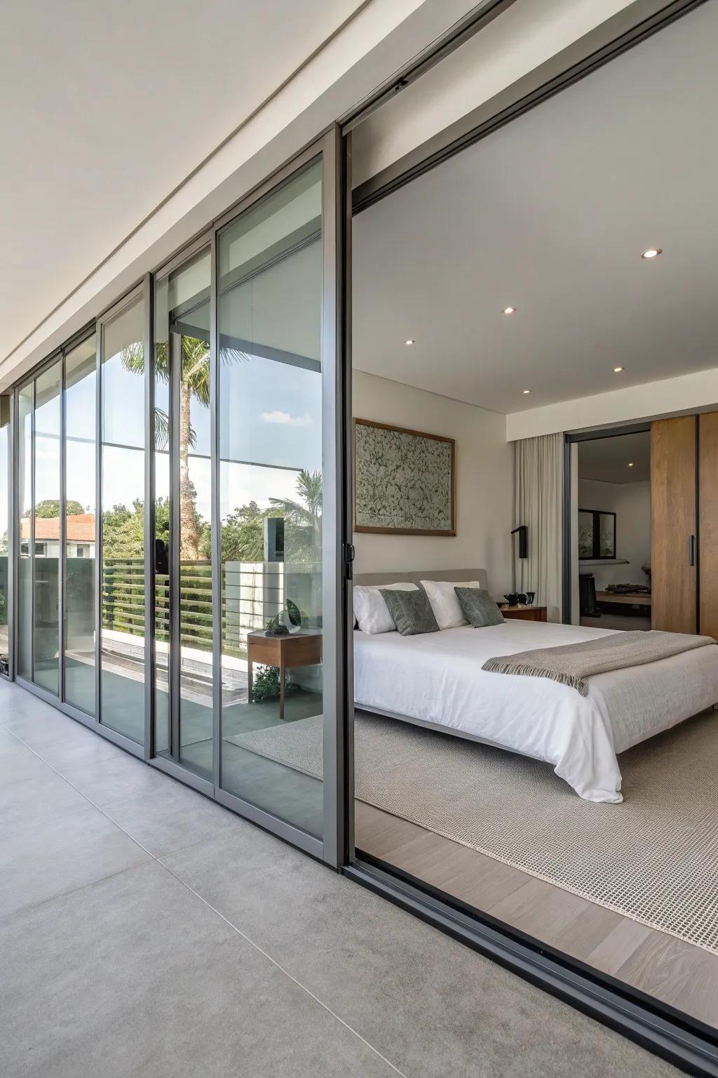 Sliding doors are a space-saving marvel.