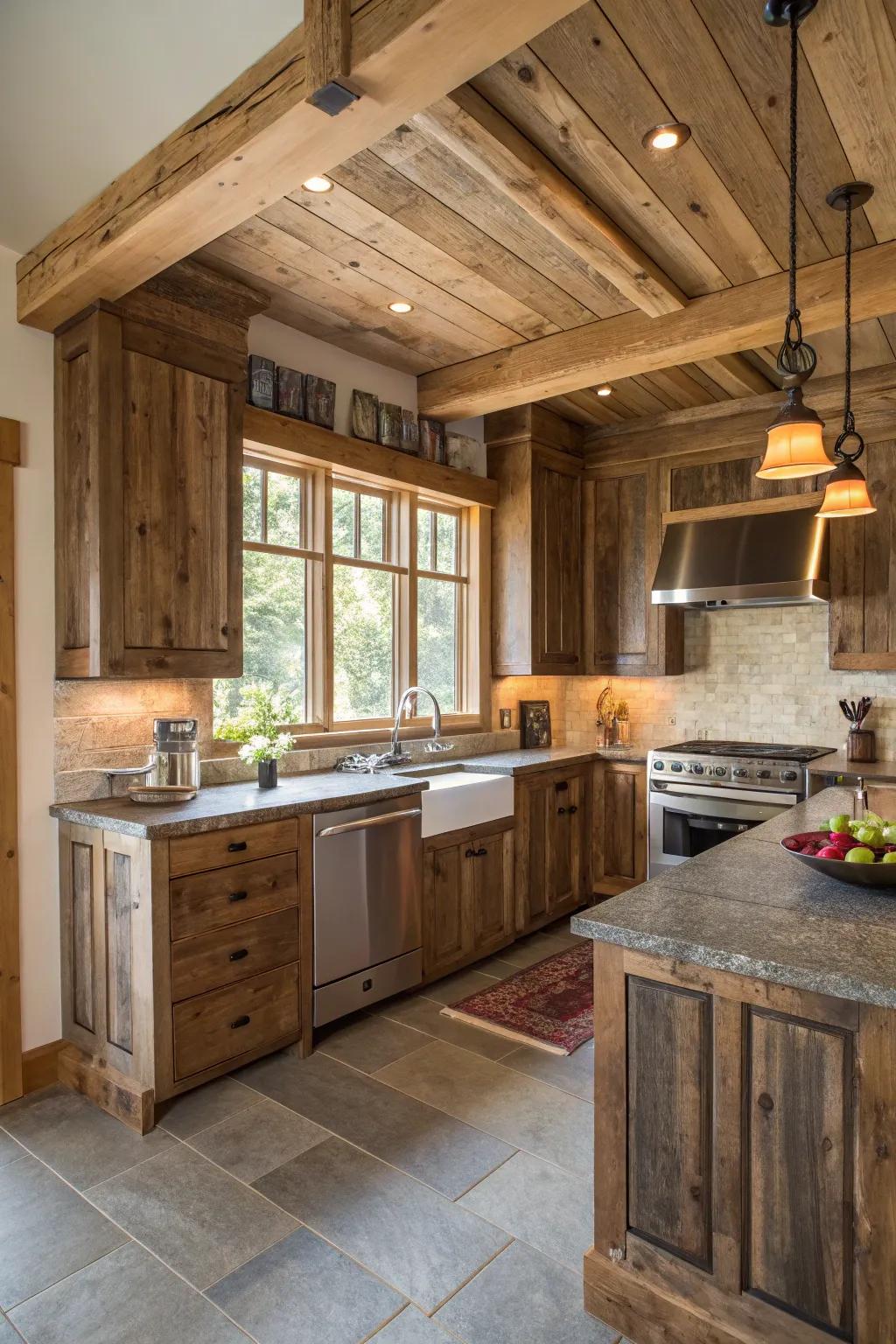 Reclaimed materials that add charm and sustainability.