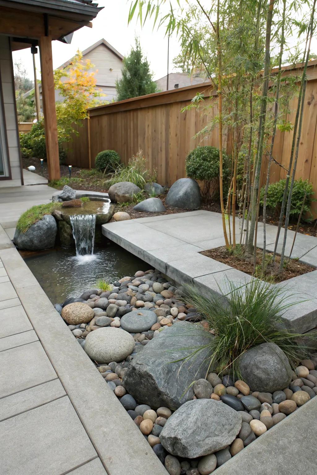 A Zen corner provides a peaceful retreat on your patio.