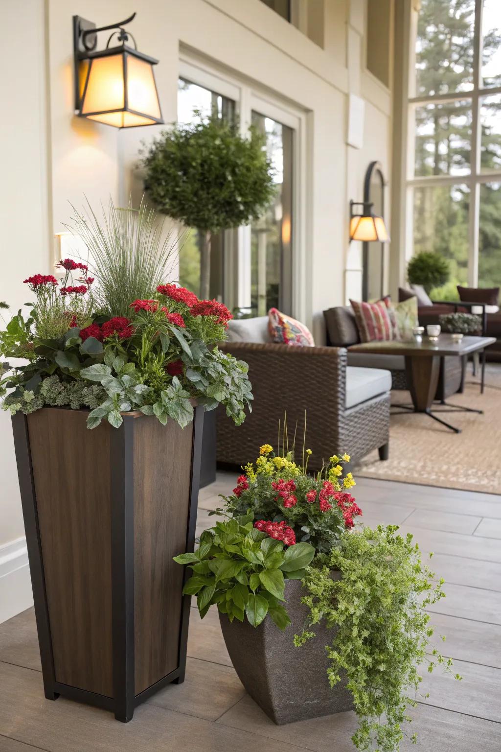 Blur the lines between indoors and outdoors with planters.