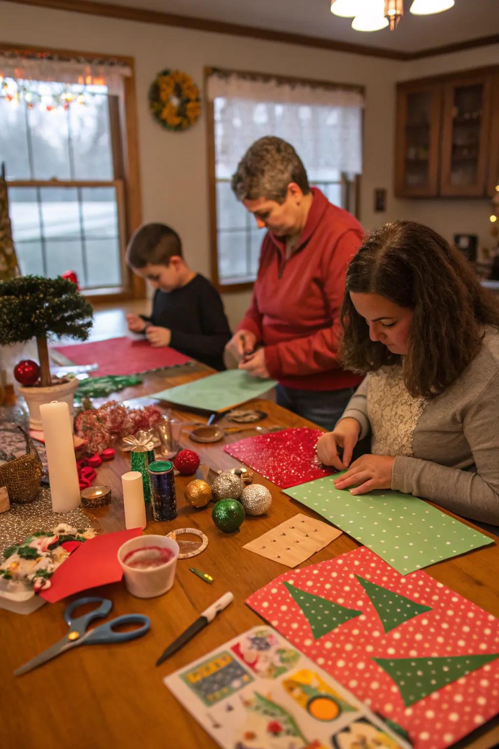 Crafting seasonal magic with personalized decorations.