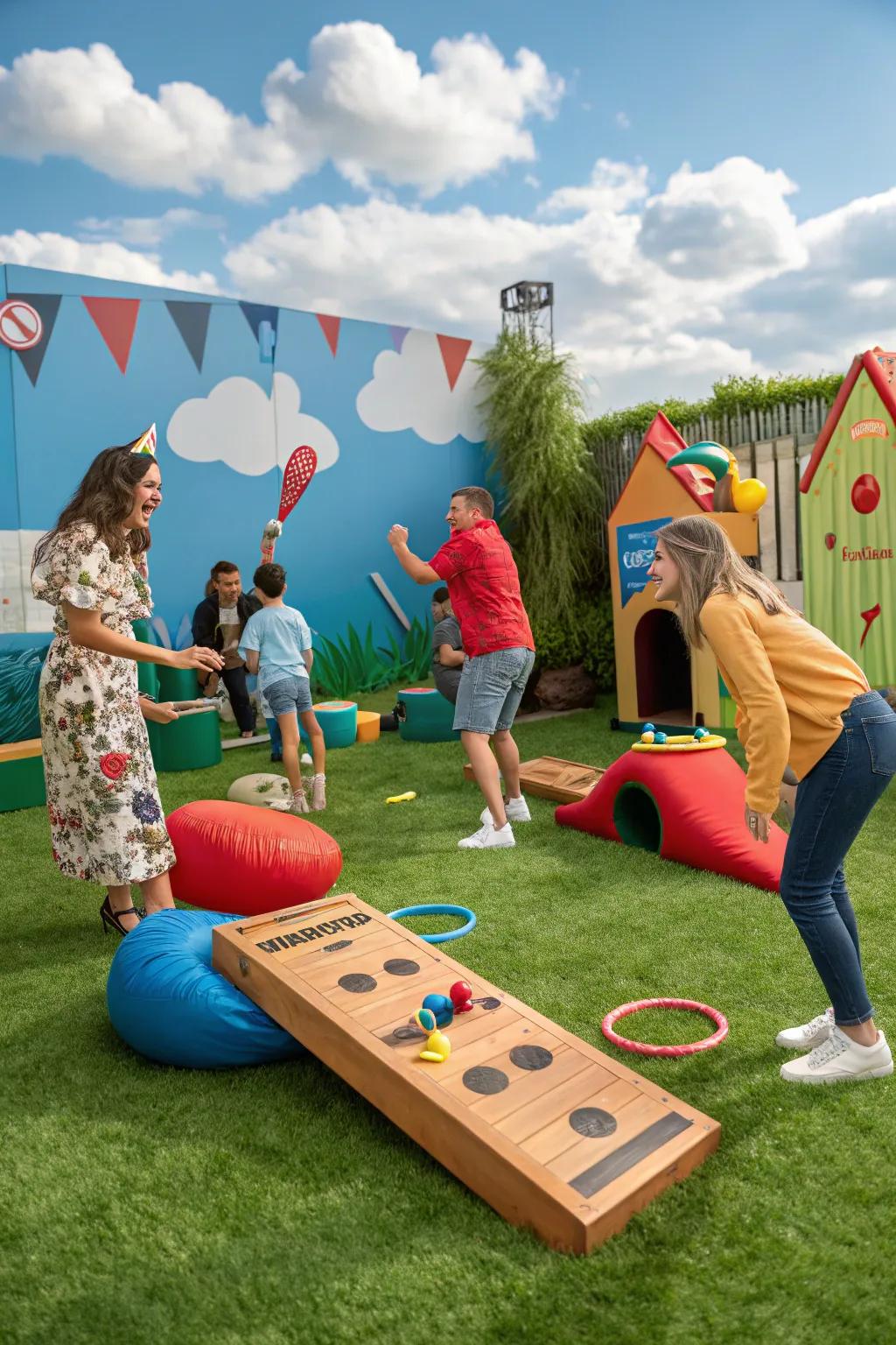 Game time: An interactive zone brimming with enjoyment and amicable competition.