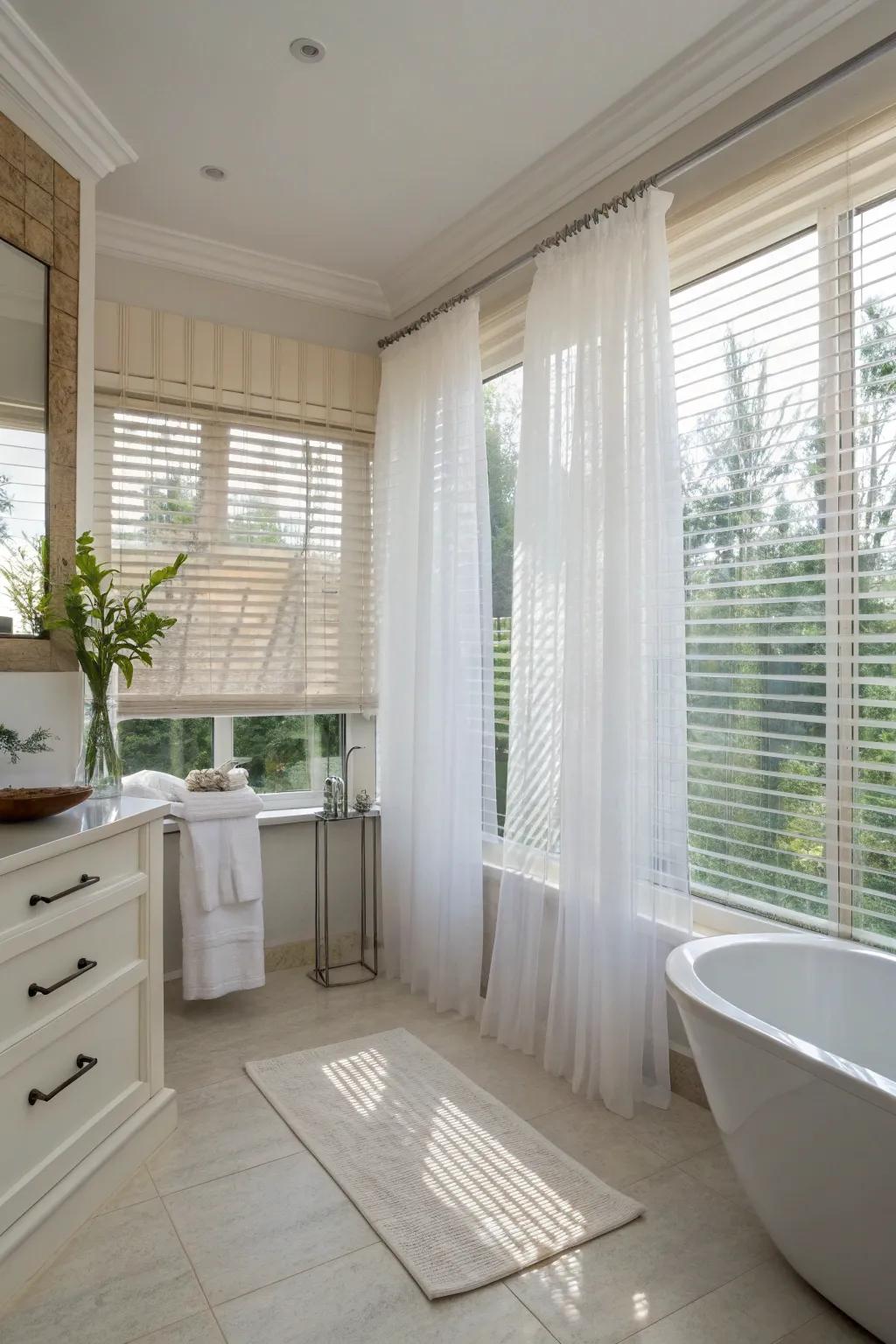 Sheer toppers for a light and airy atmosphere.