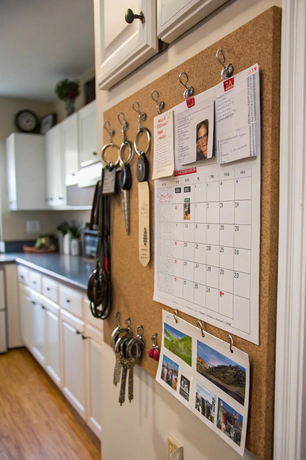 Maximize utility with hooks on your bulletin board.