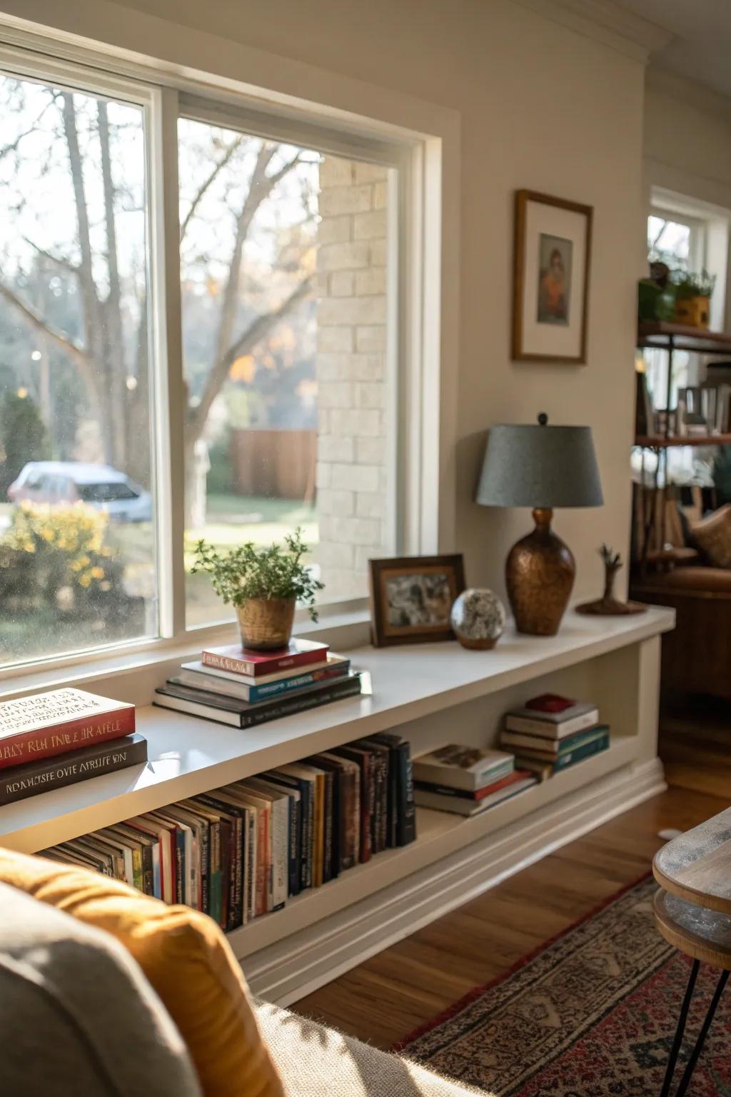 Enhance your window area with a stylish floating shelf.