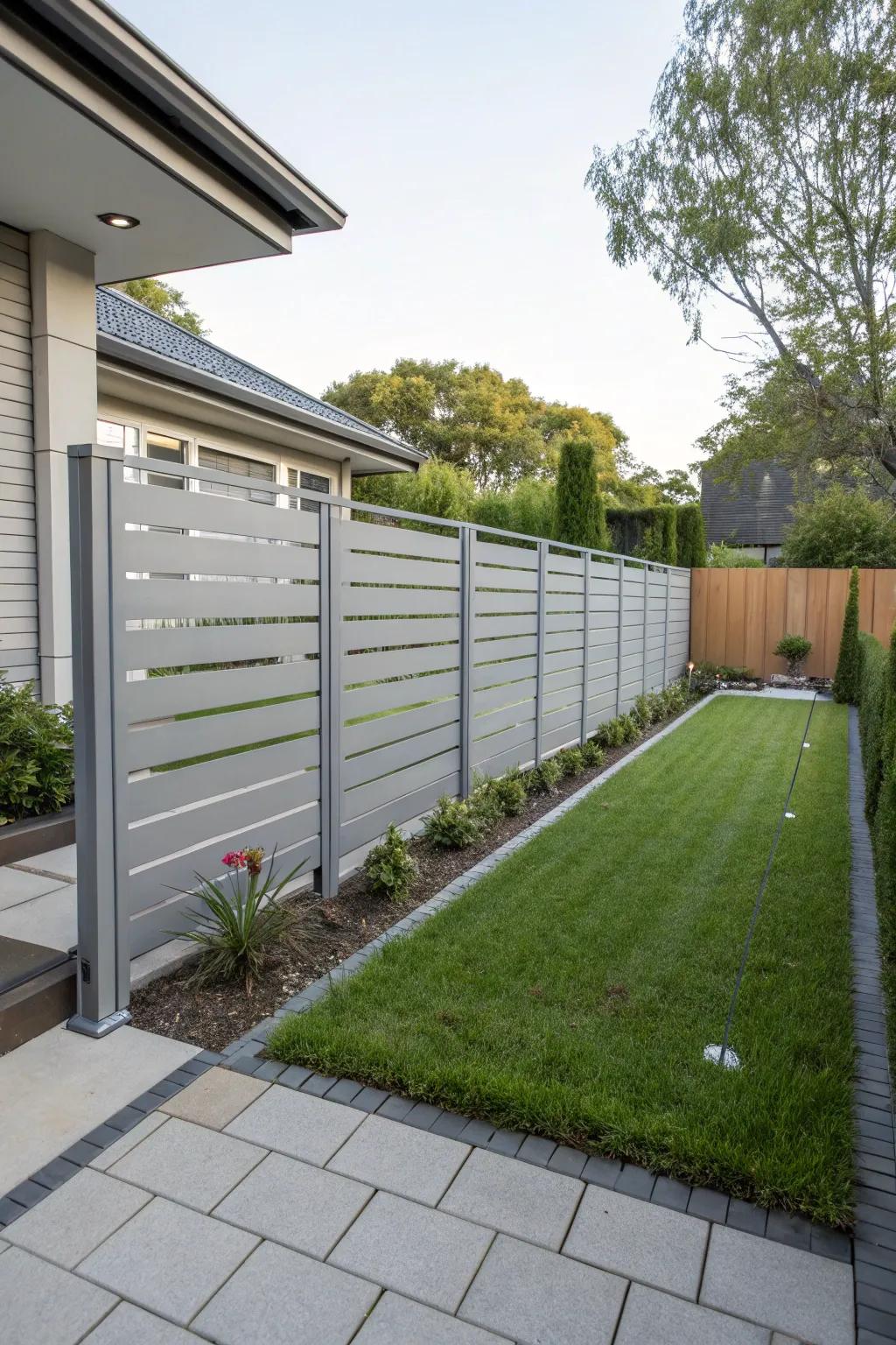 Opt for lightweight durability with a sleek metallic fence.
