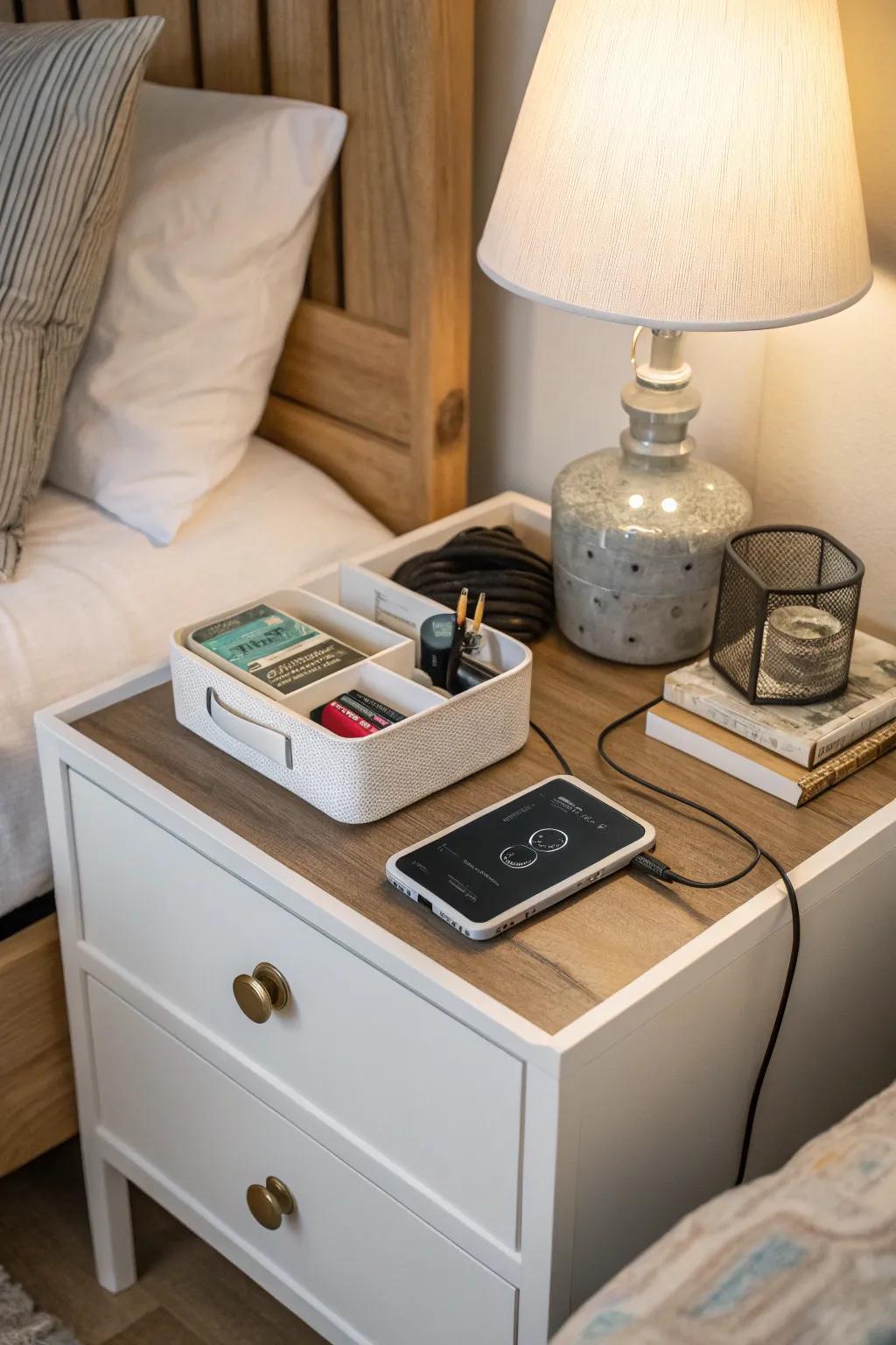 Luxurious bedside amenities for additional comfort.