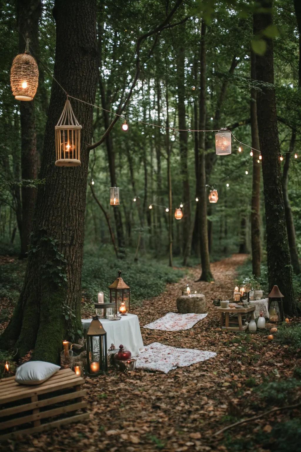 Enter a magical world through a forest gathering.