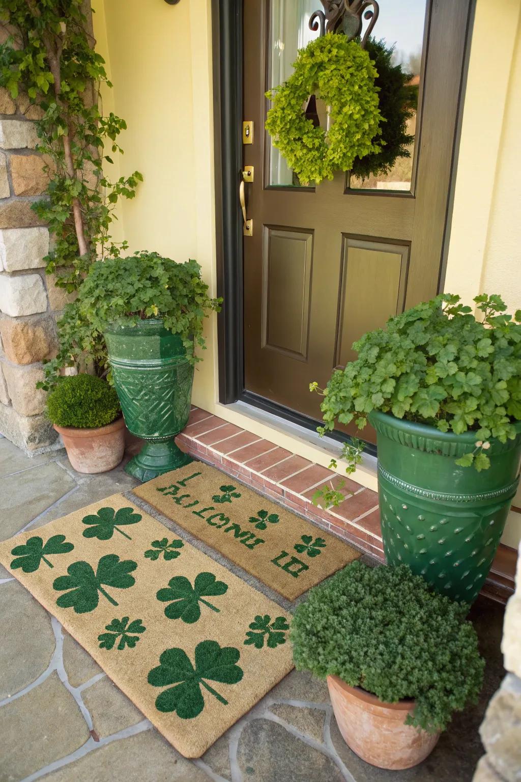 Create a warm welcome with festive entryway decor.