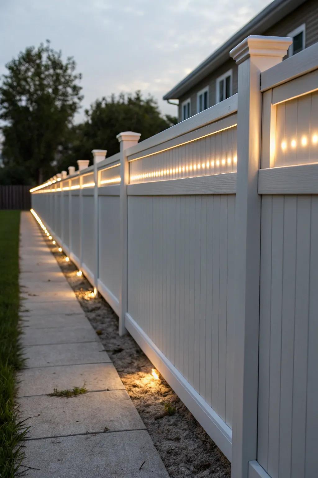 LED bars provide seamless, modern lighting.