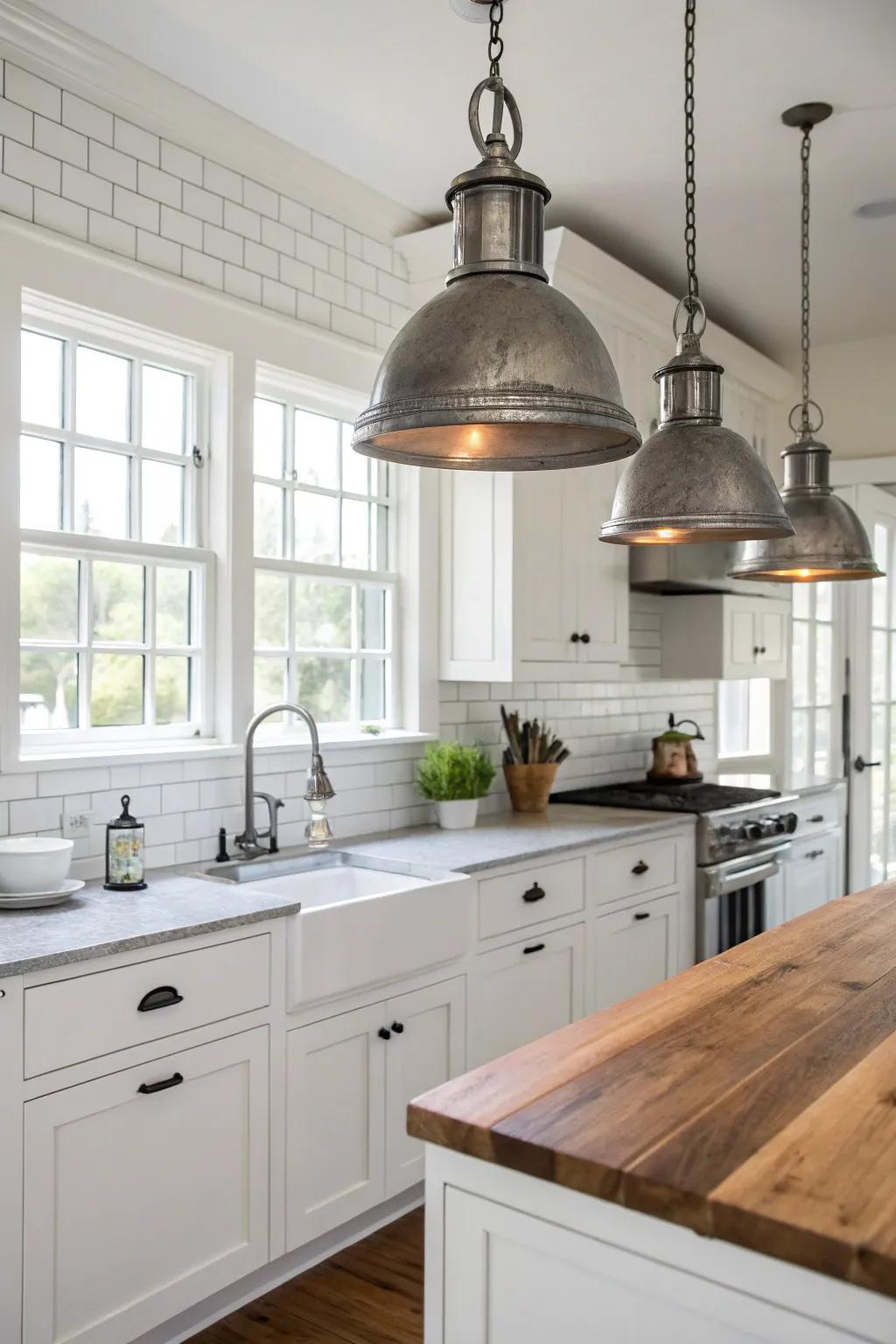 Industrial chic elements add a modern edge to this kitchen.