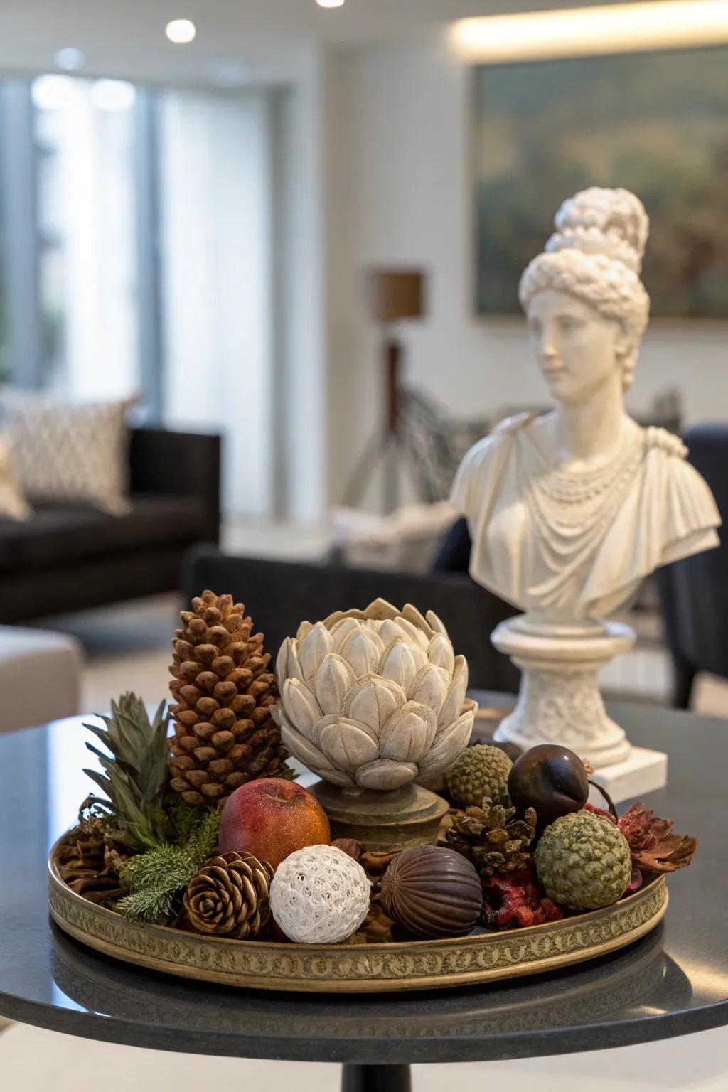 Art-inspired centerpieces celebrating creativity and style.
