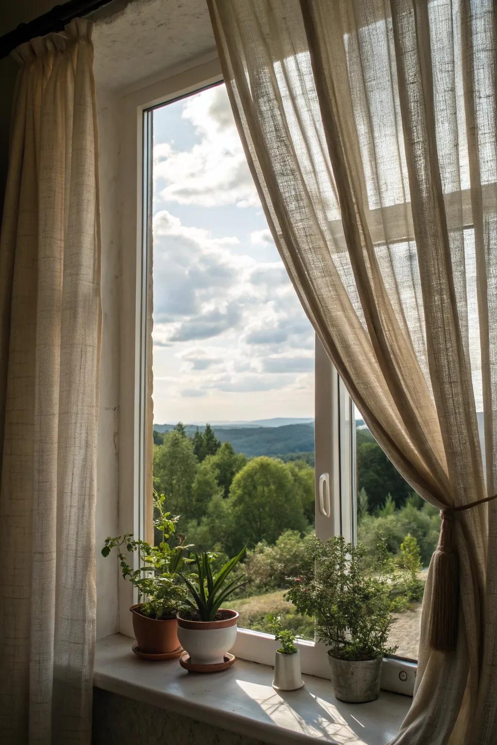 Add depth to your space with textured curtains.