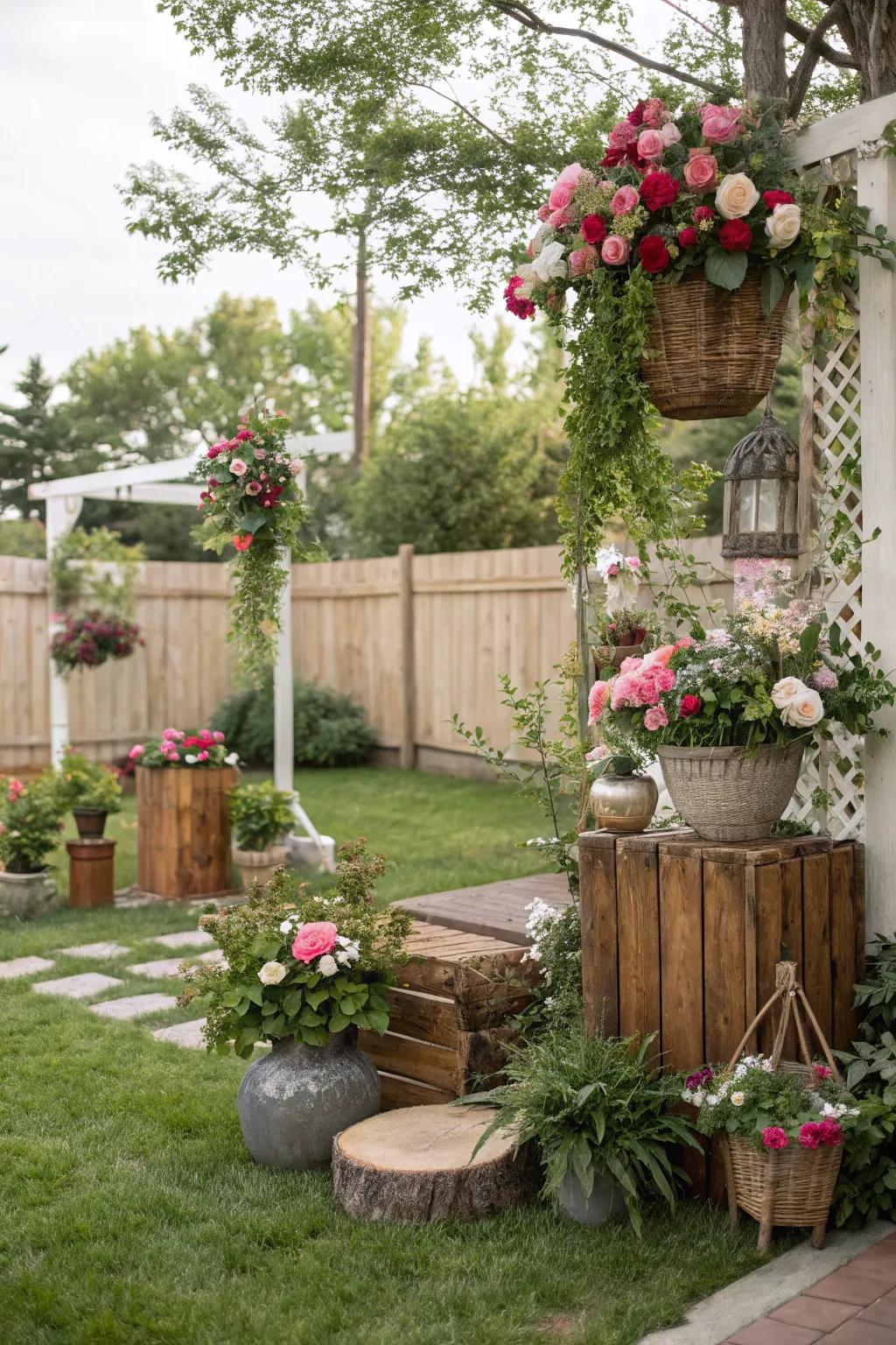 Nature-inspired ornamentation amplifies the garden’s inherent allure.