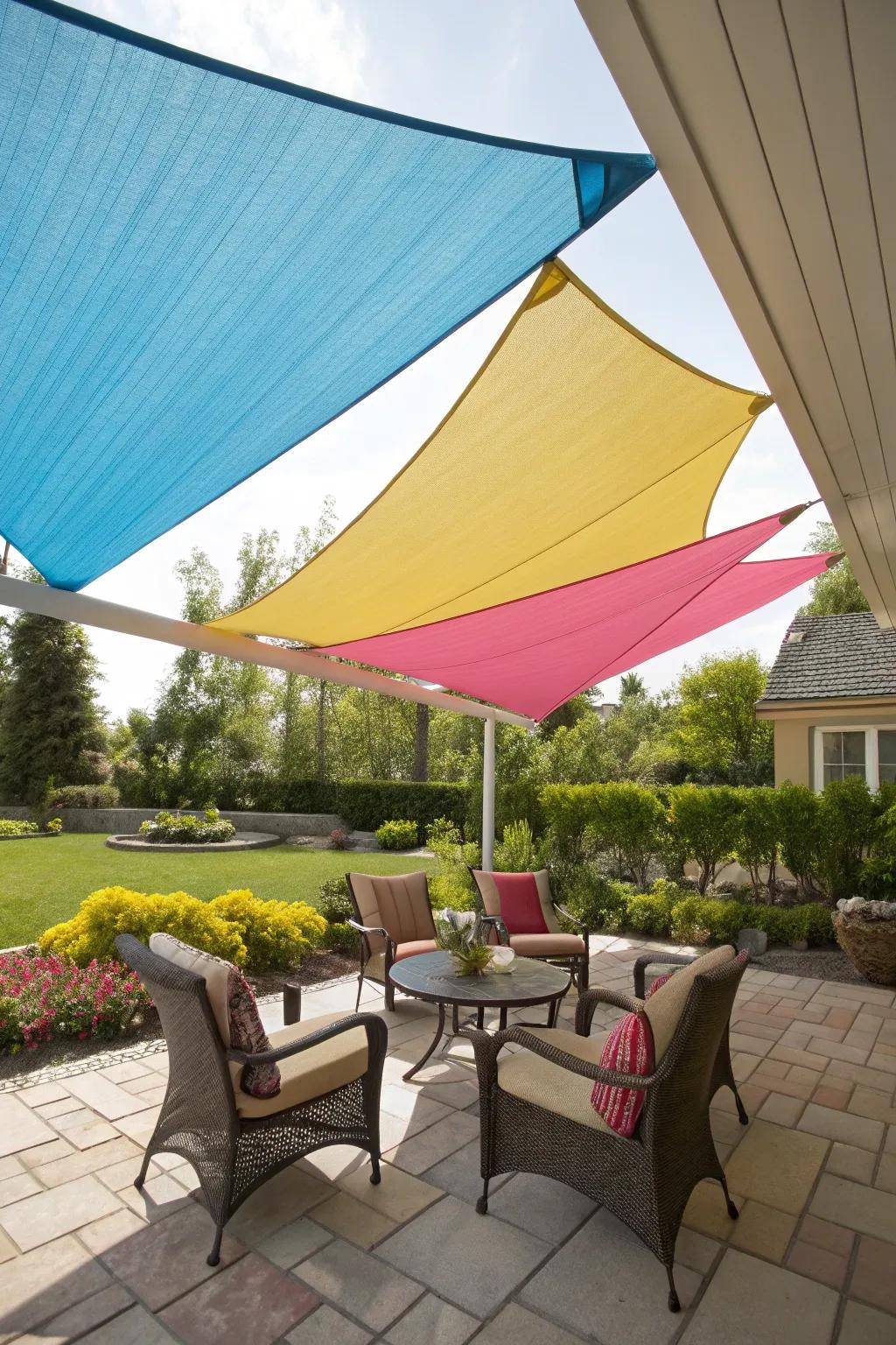 Sun diffusers provide a stylish way to create shade.