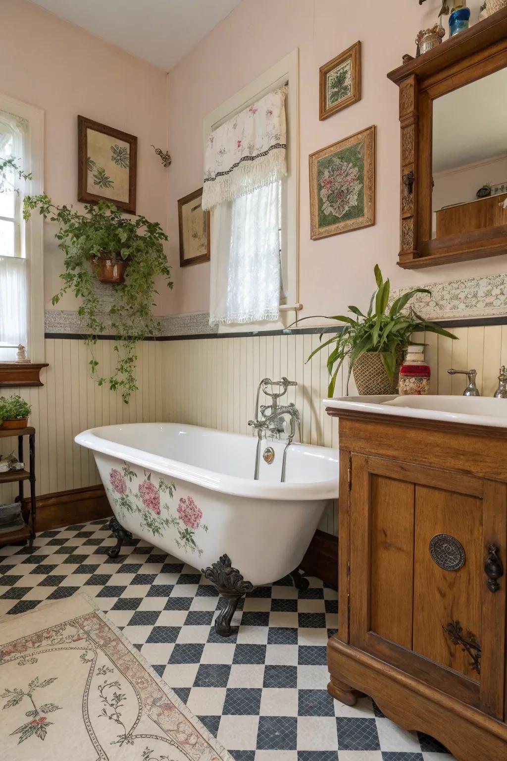 Add a touch of history with an antique clawfoot tub.