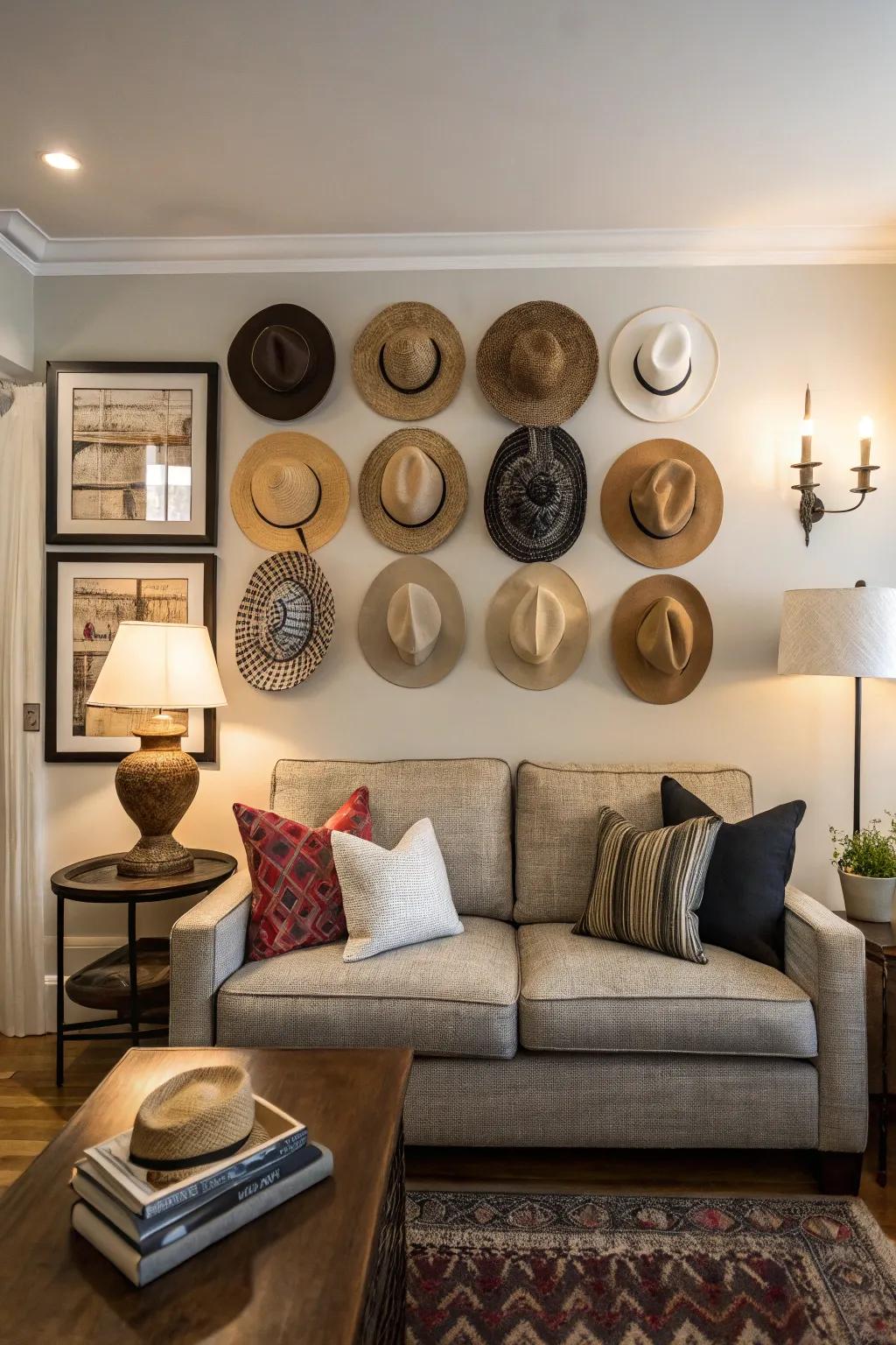 Hat displays add personality and flair.