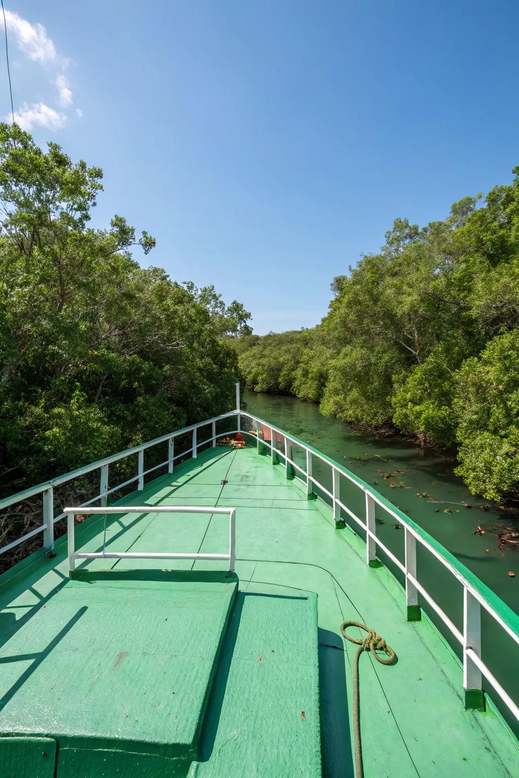 Nature-inspired greens offer a soothing connection to surroundings.