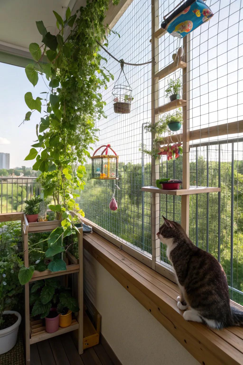 A bird viewing post supplies unending entertainment for your cats.